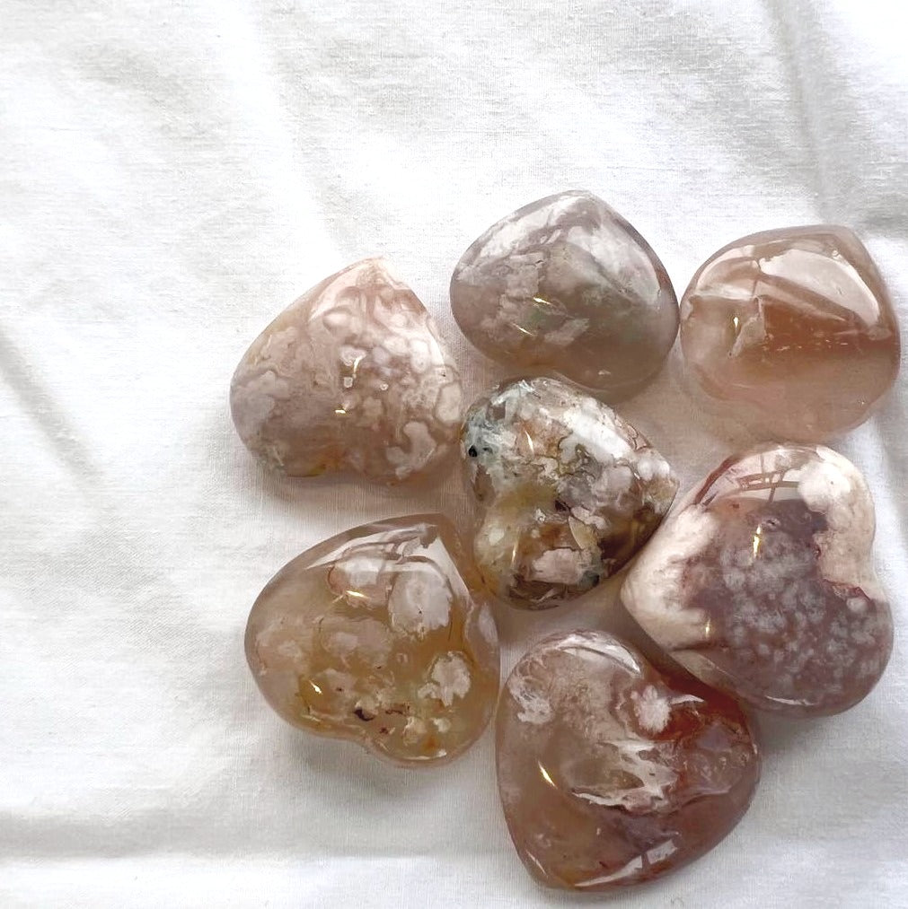 Flower Agate Heart | Mini
