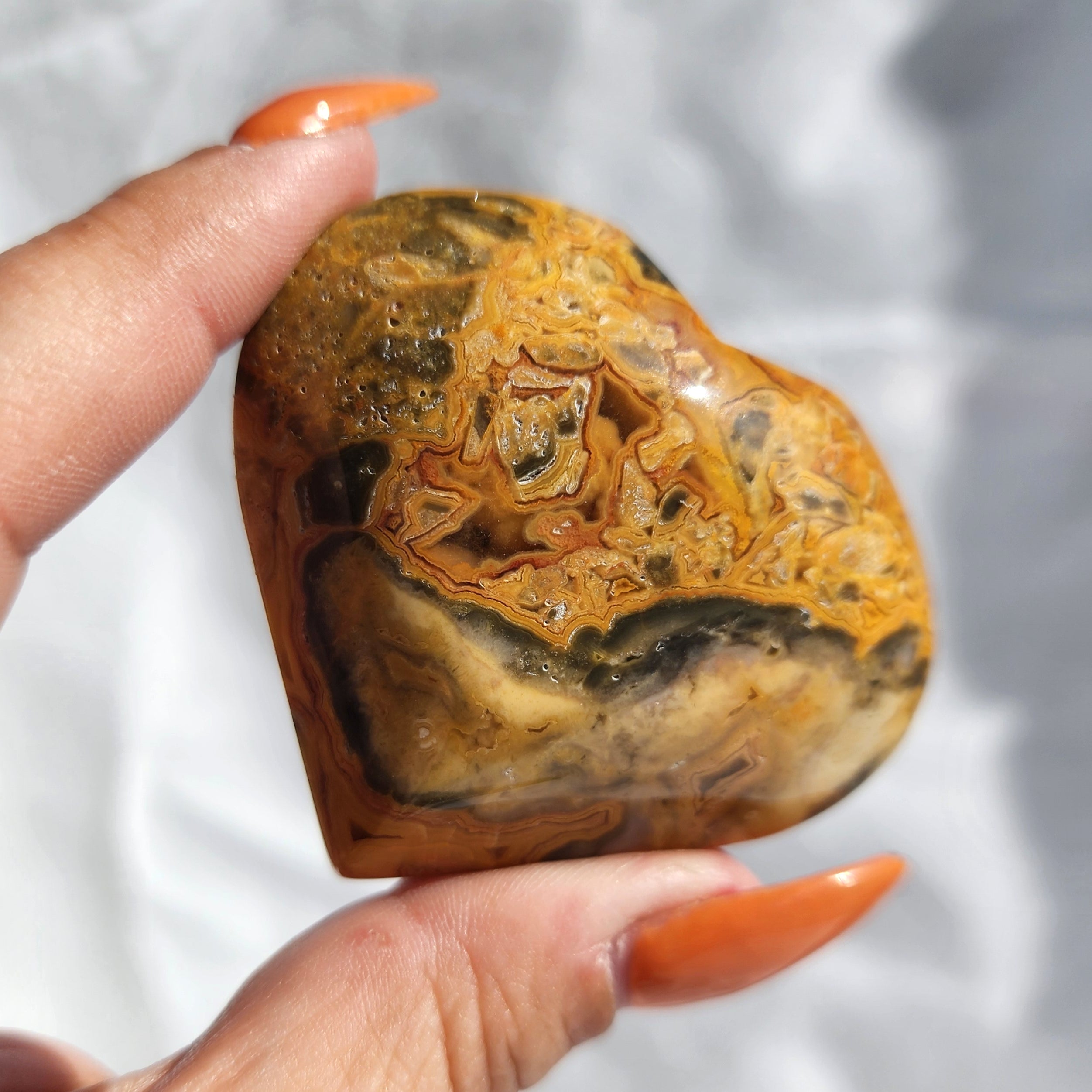 Crazy Lace Agate Heart
