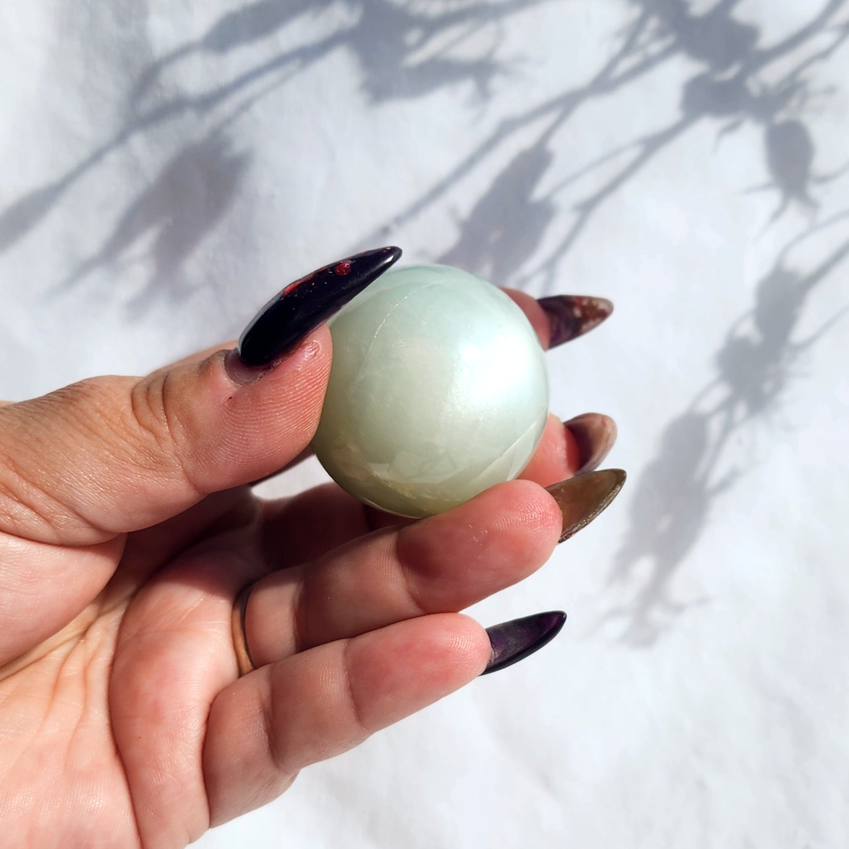 Silky Sage Green Moonstone Sphere