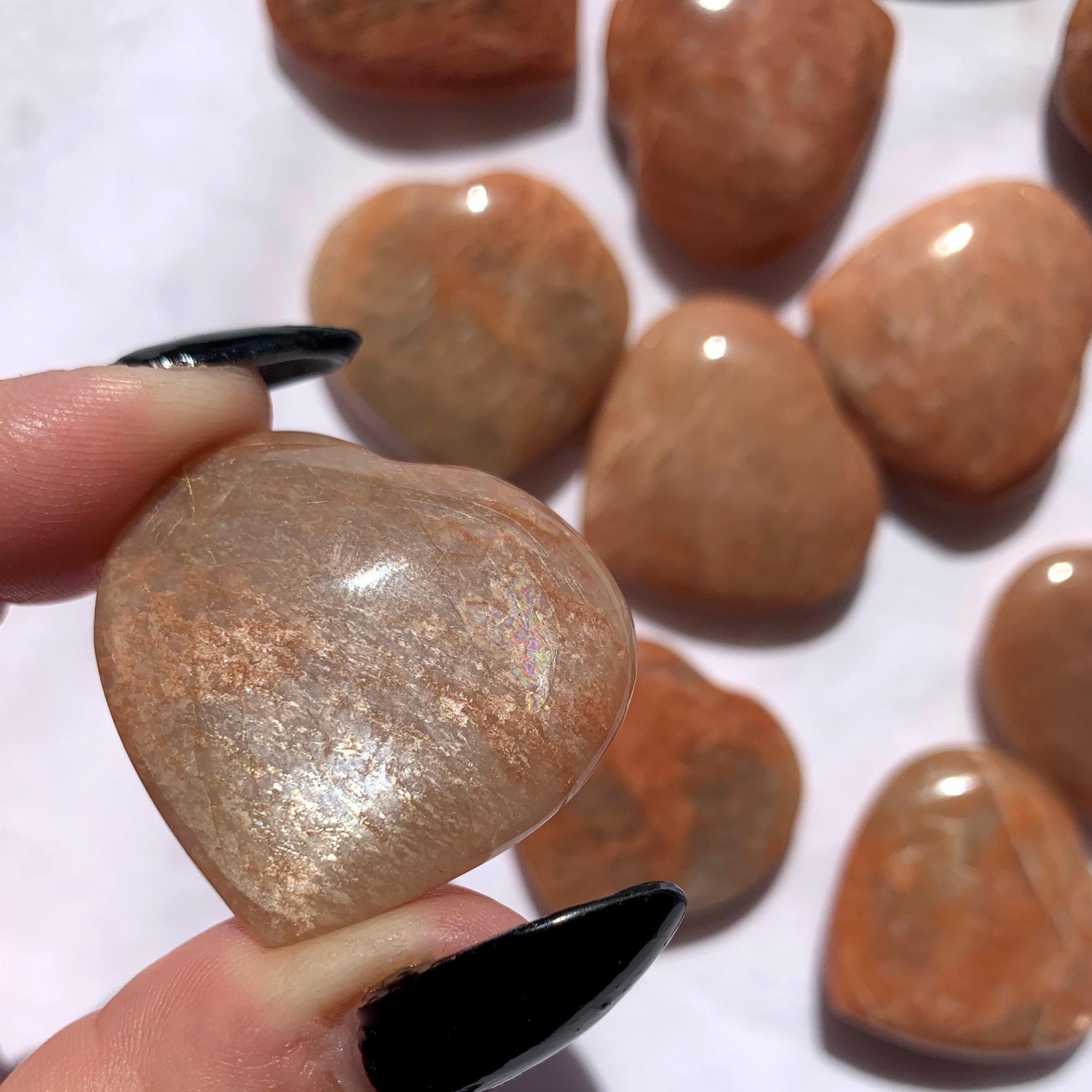 Peach Moonstone Heart | Small