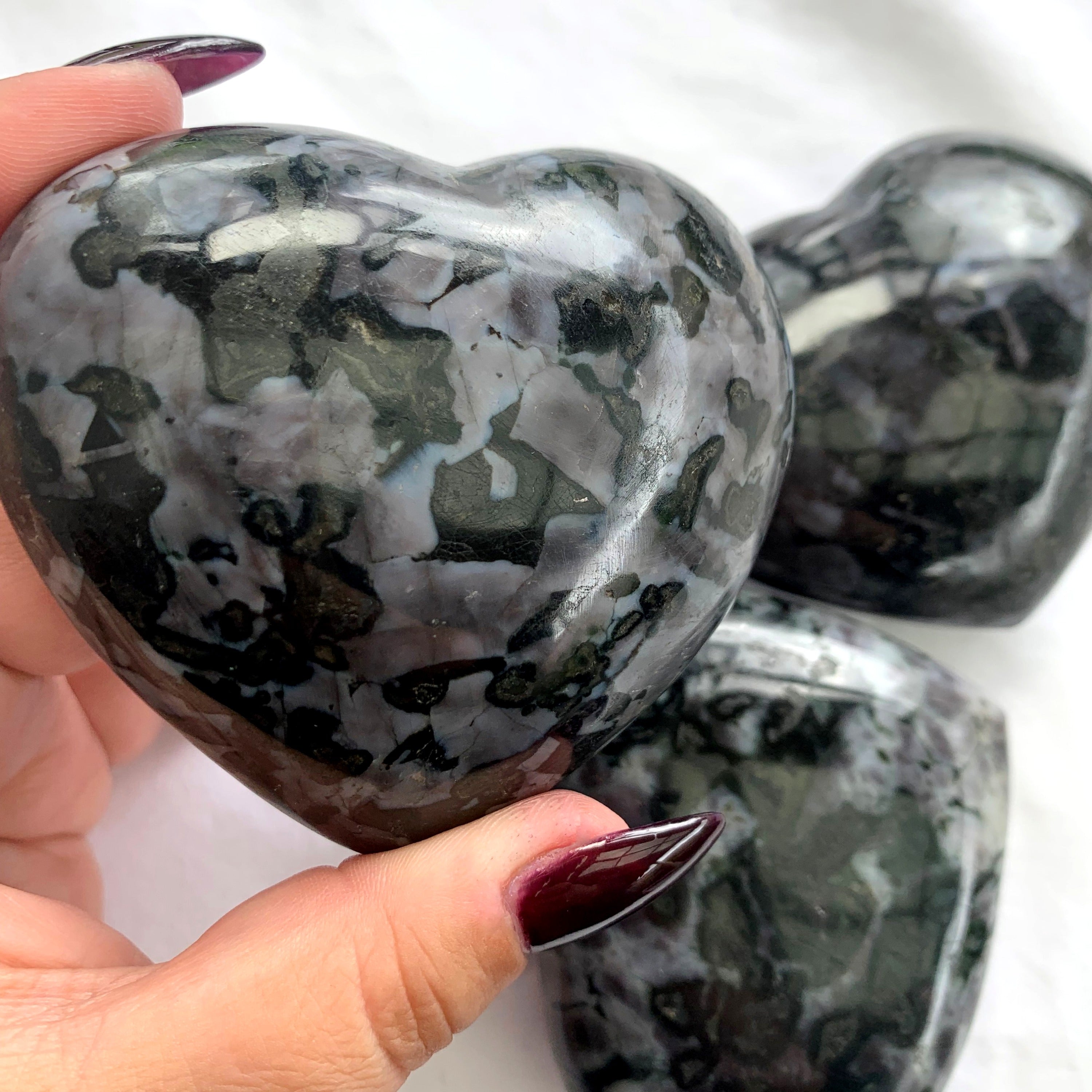 Indigo Gabbro (Mystic Merlinite) Heart | XX-Large