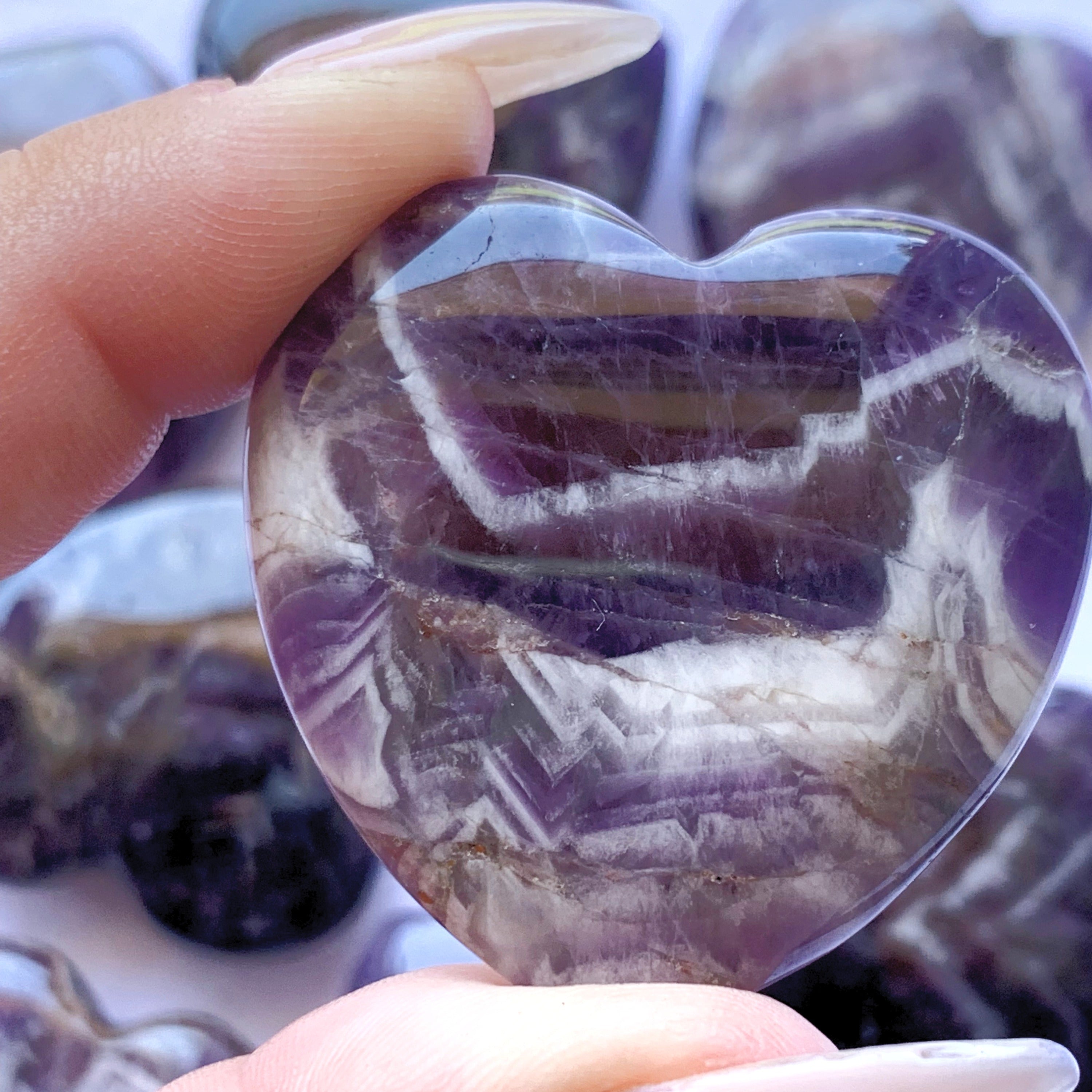 Chevron Amethyst Heart