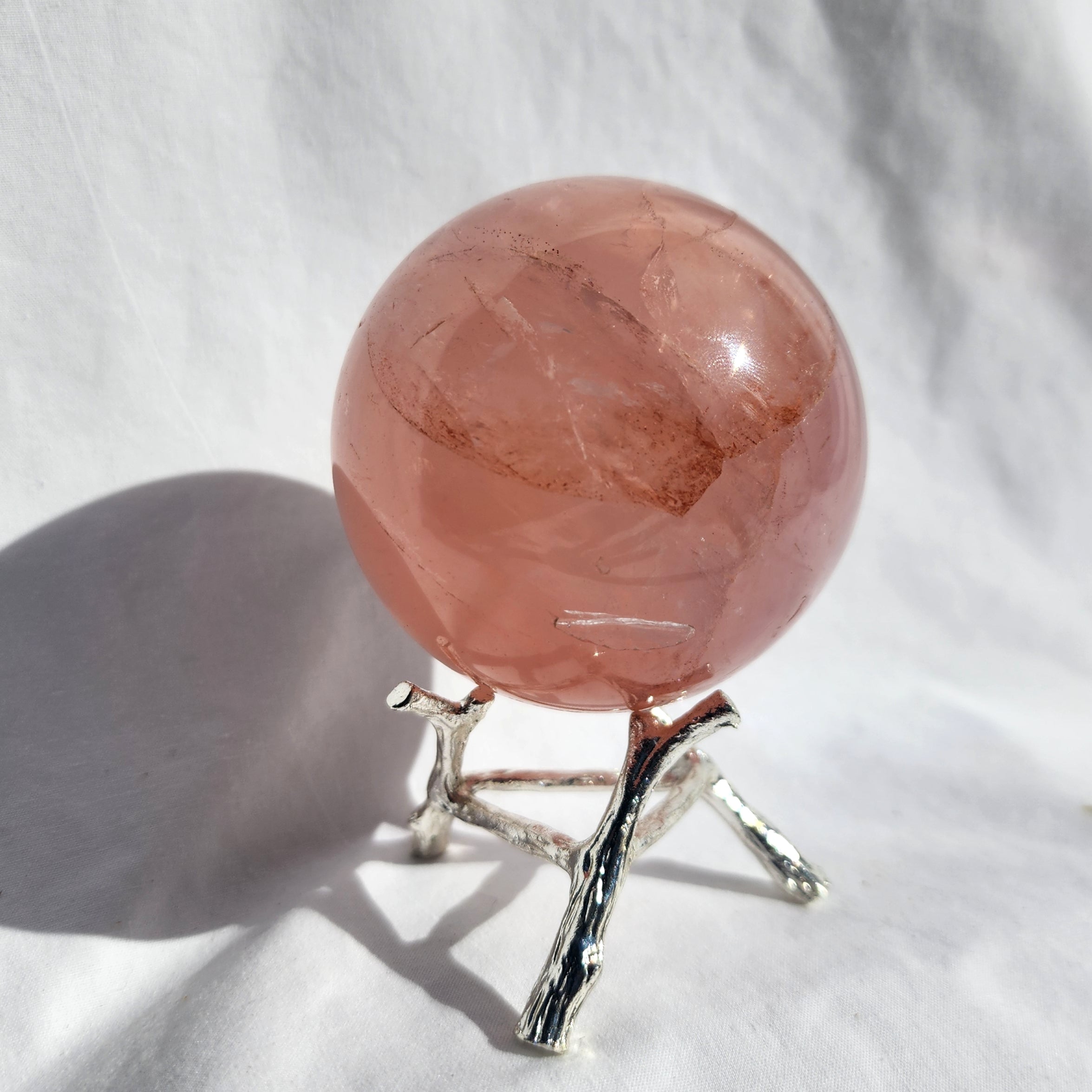 Fire Quartz & Rose Quartz Sphere