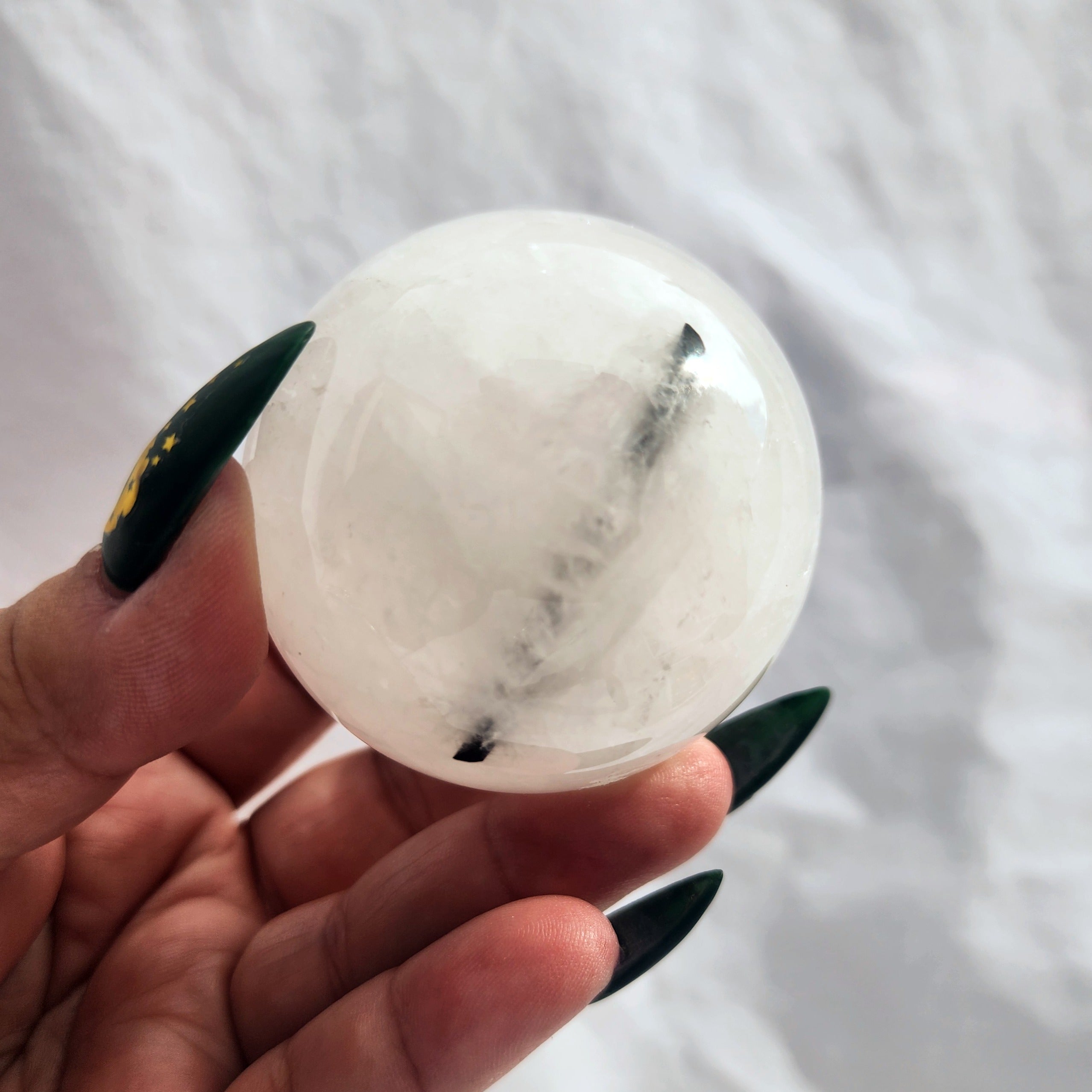 Tourmaline in Quartz Sphere