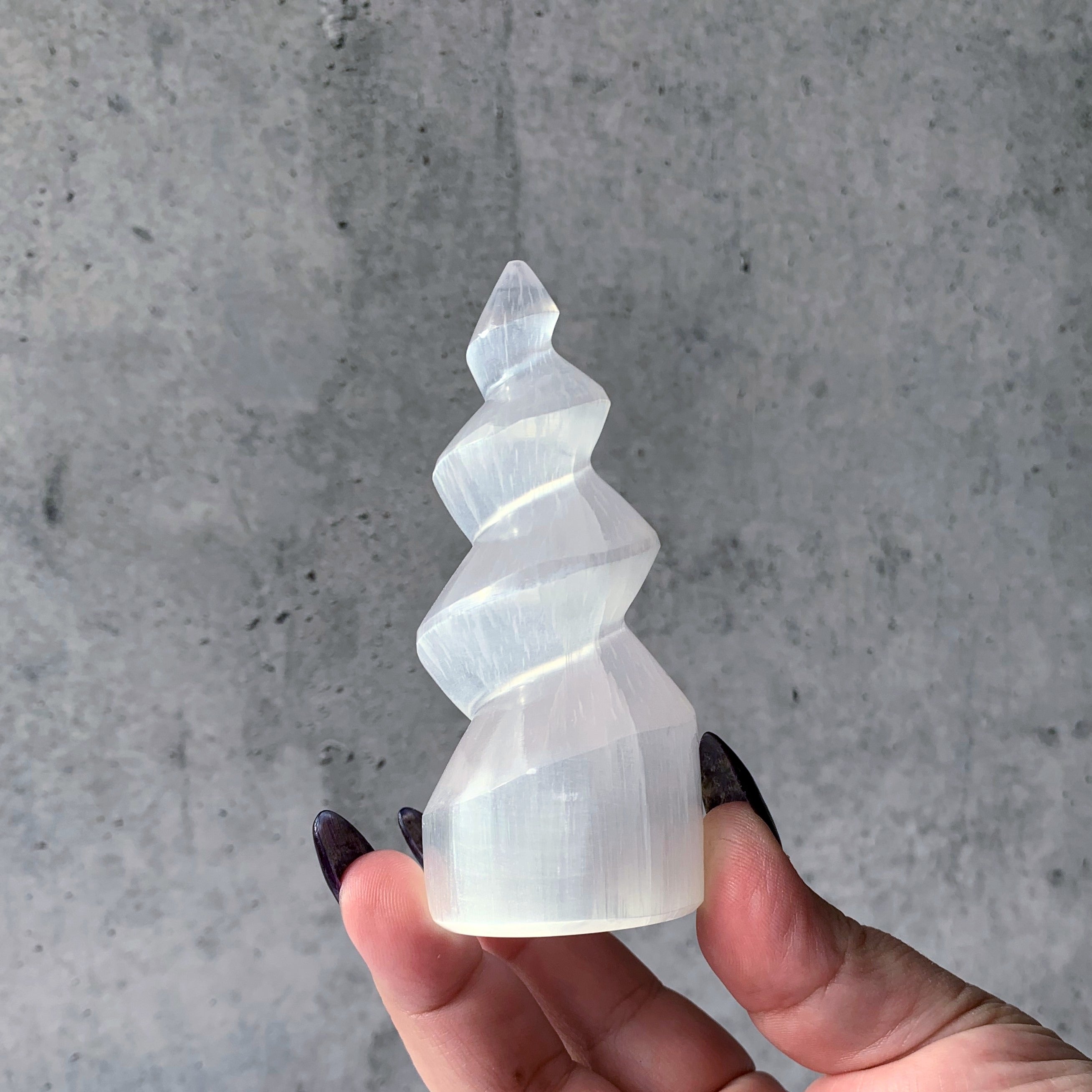 Selenite Unicorn Horn