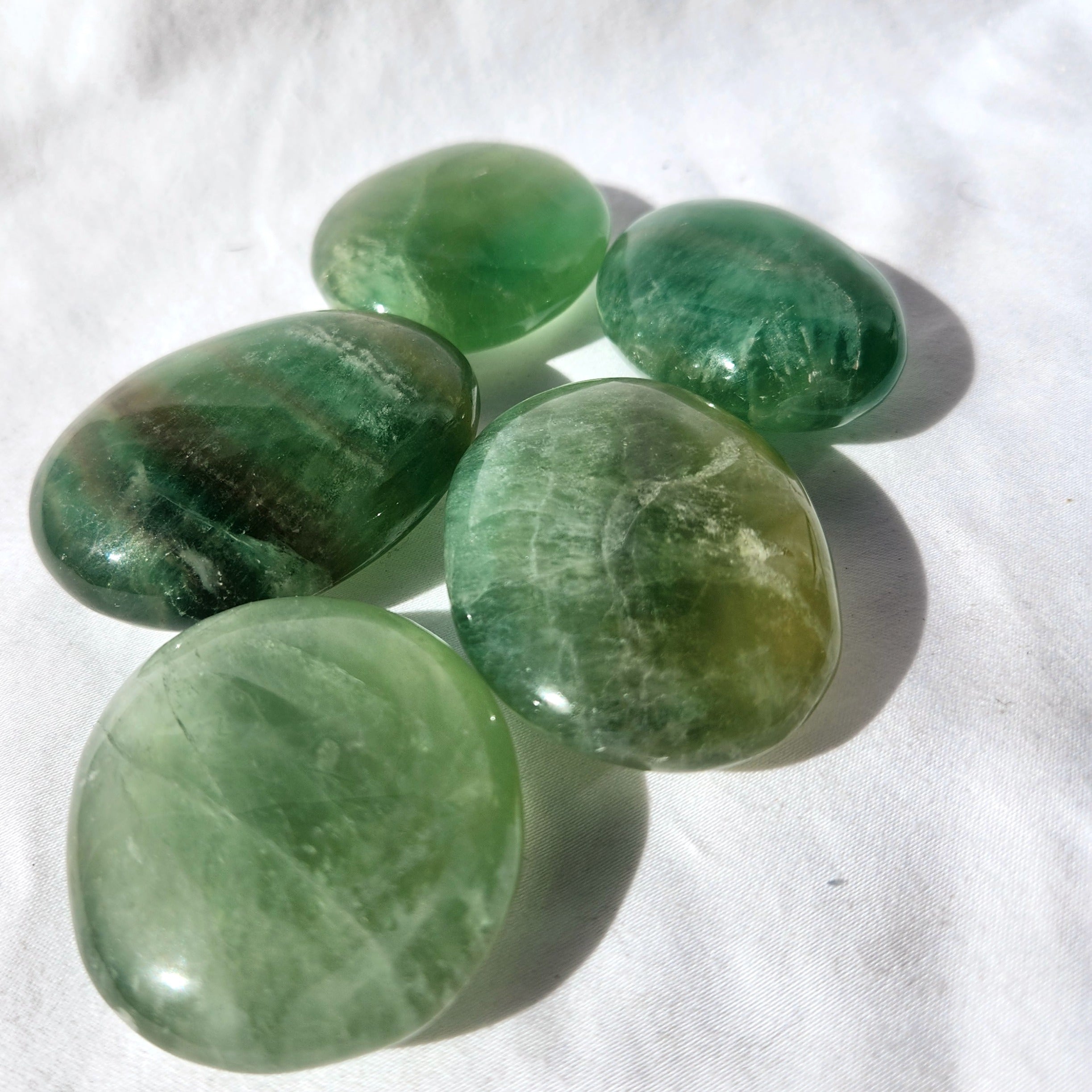 Green Fluorite Palm Stone