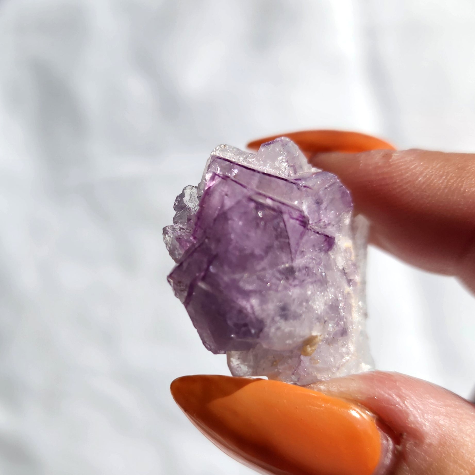 Purple Fluorite Cubed Specimen with Pyrite Inclusion
