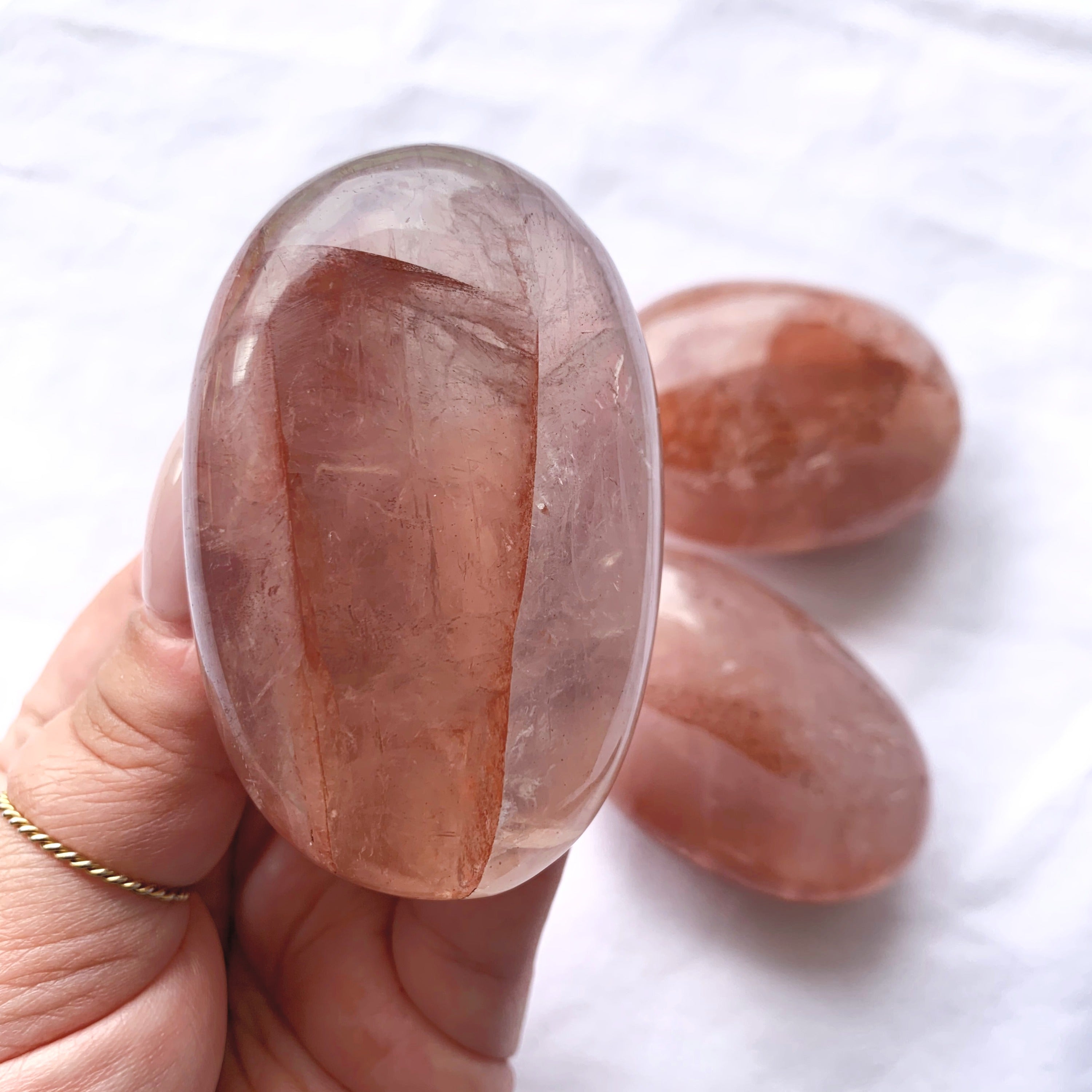 Fire Quartz Palmstone | X-Large