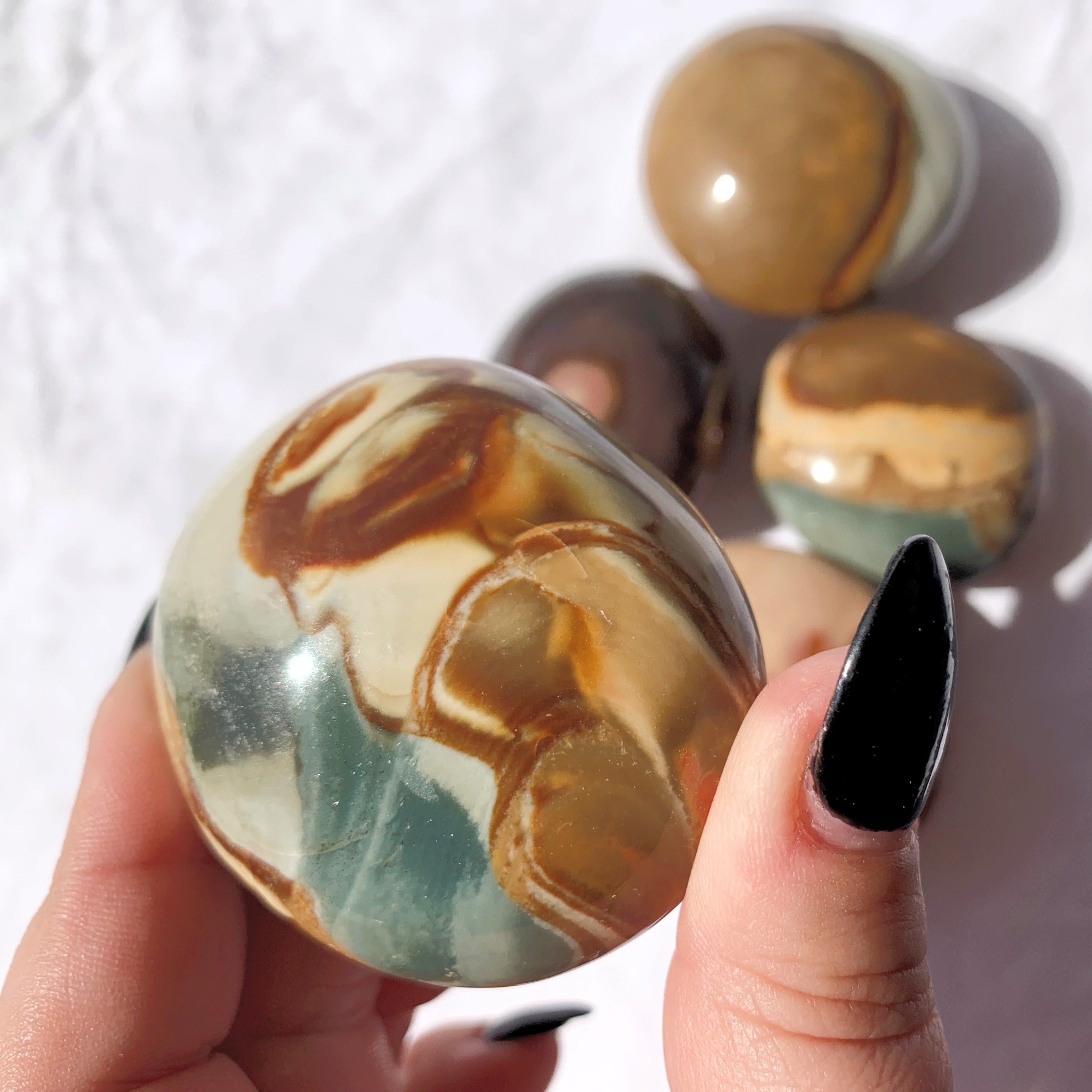 Polychrome Jasper Palm Stone | Large