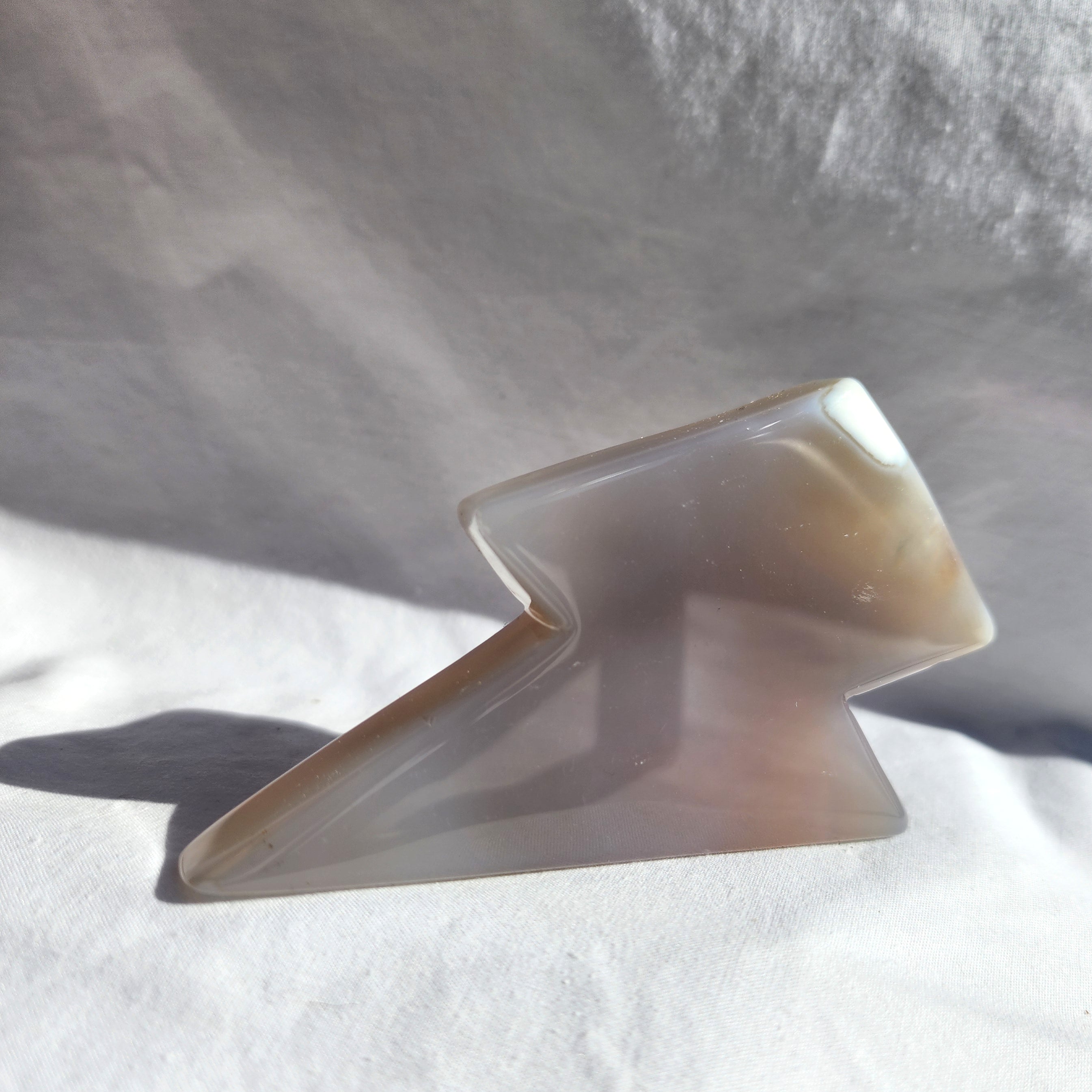 Natural Agate Lightning Bolt