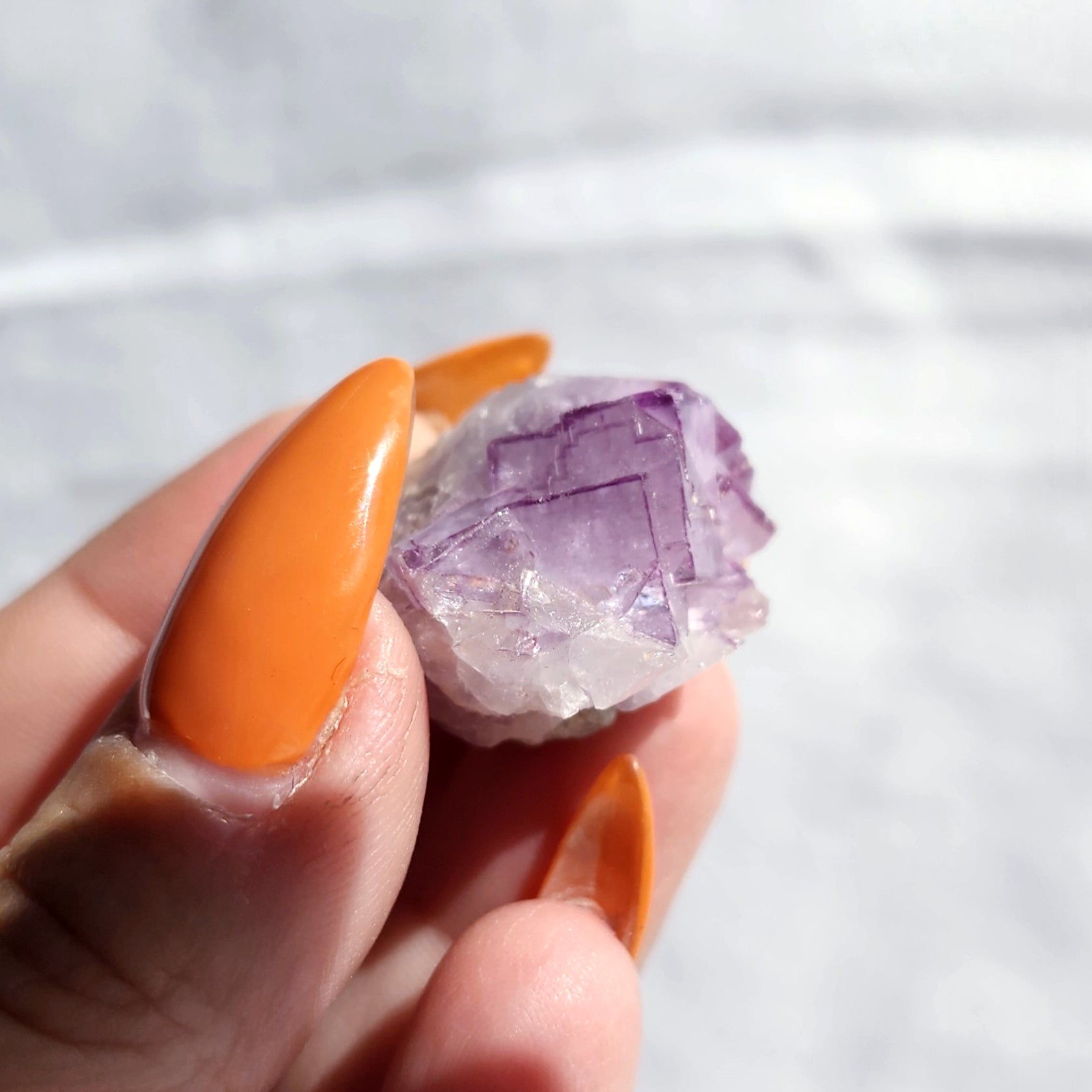 Purple Fluorite Cubed Specimen with Pyrite Inclusion