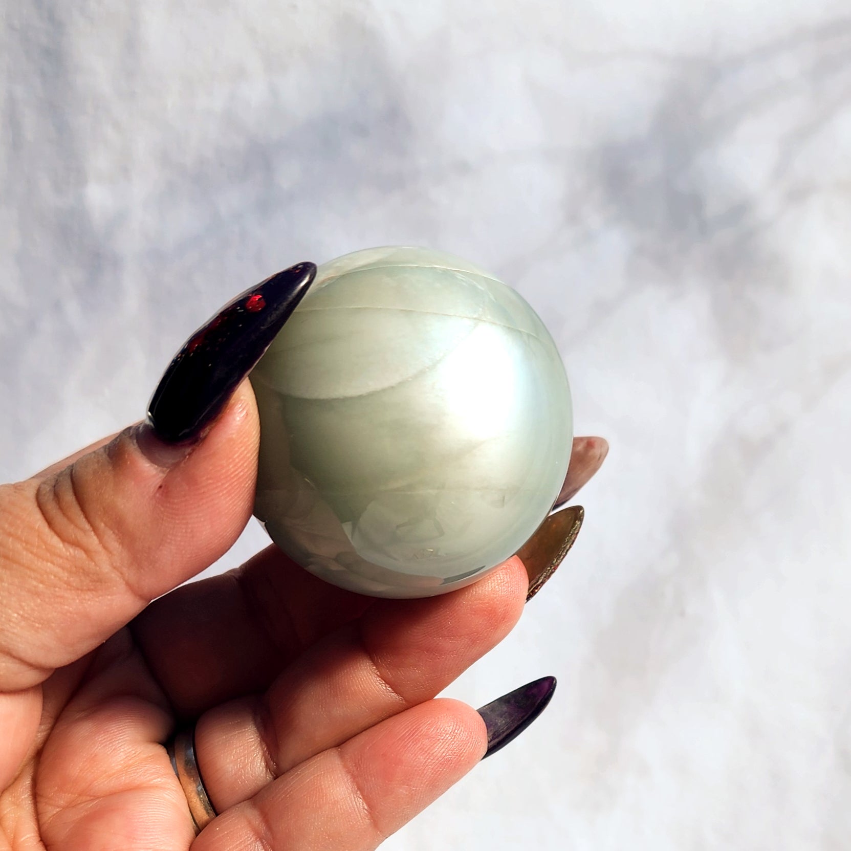 Silky Sage Green Moonstone Sphere