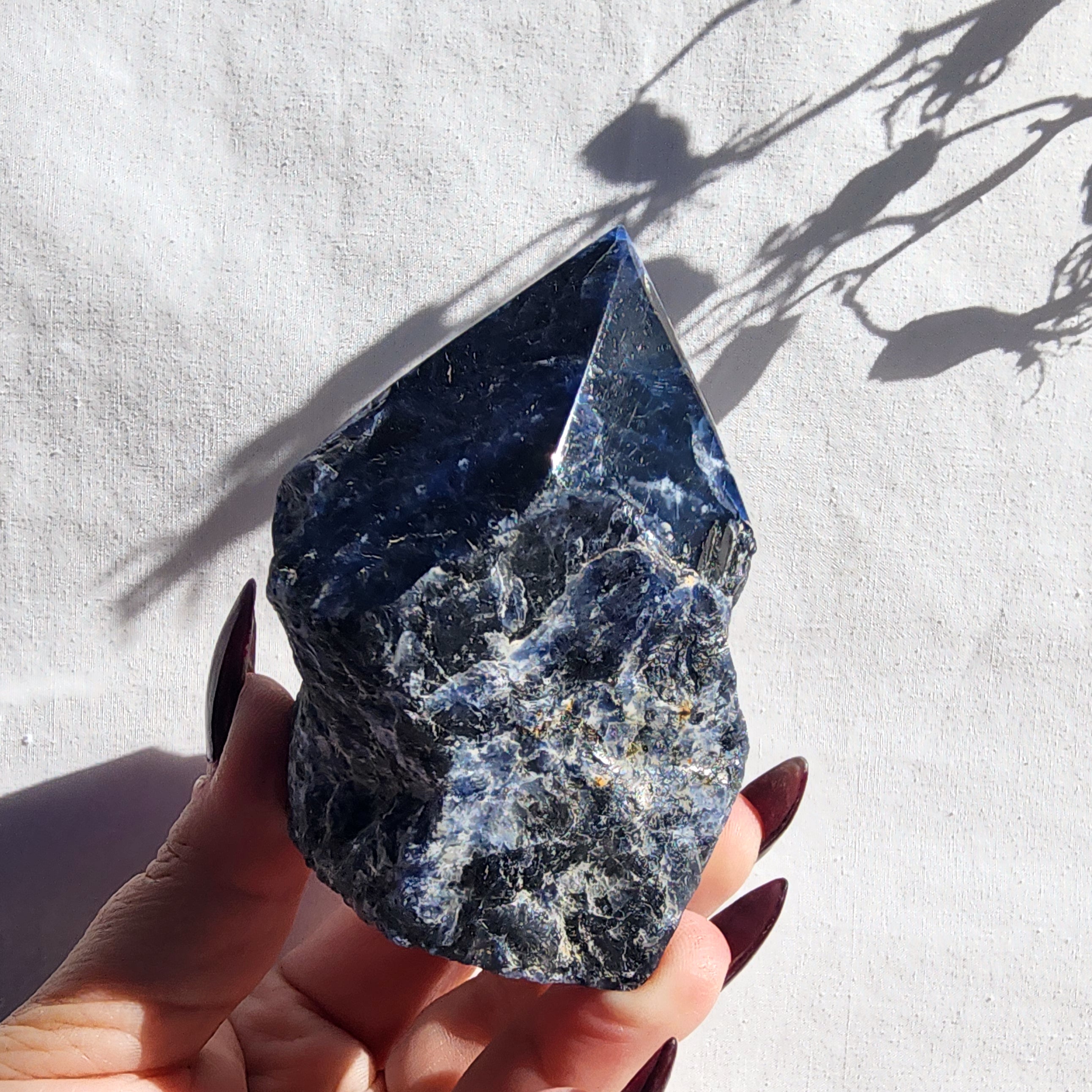 Sodalite Flat Base Polished Point