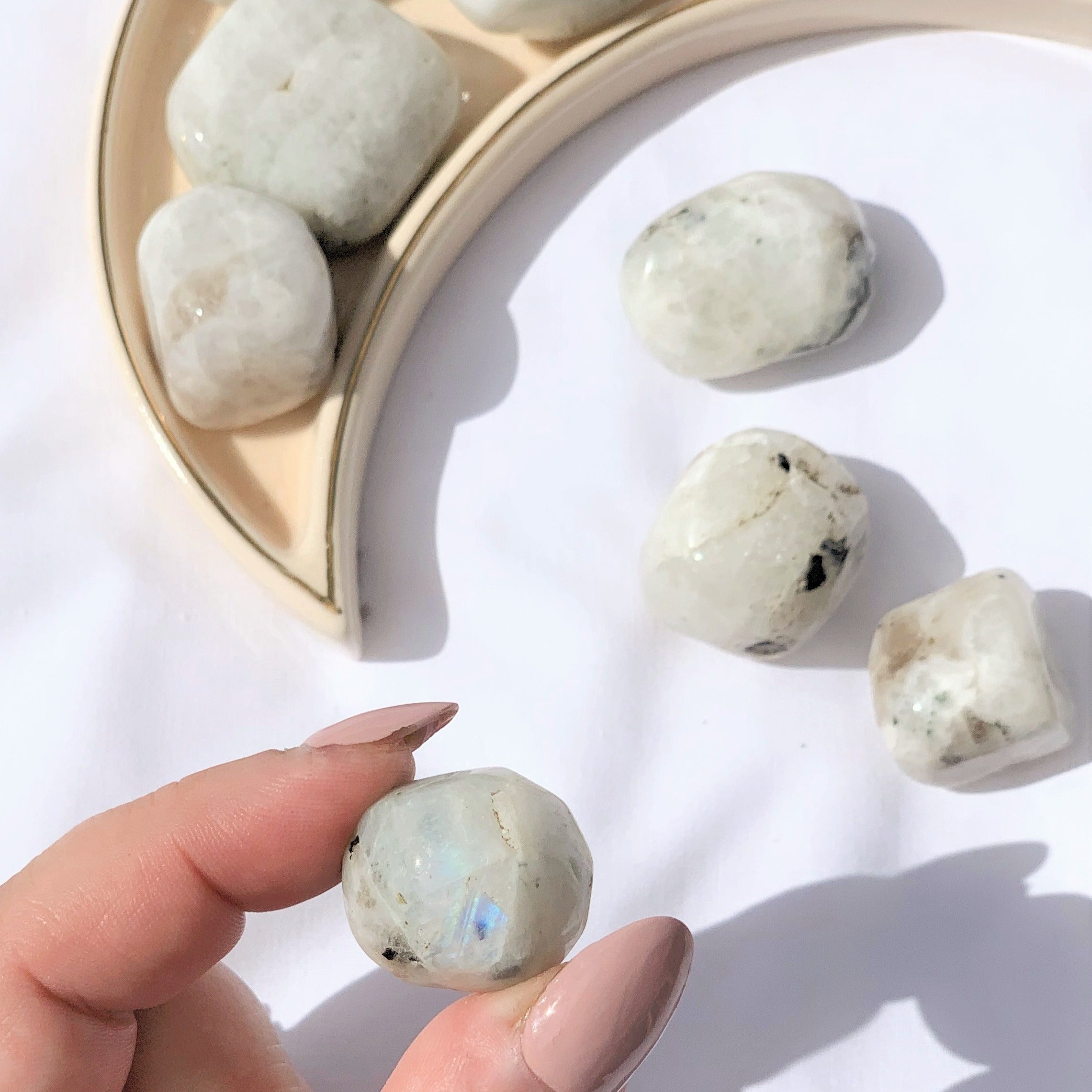 Rainbow Moonstone Tumbles