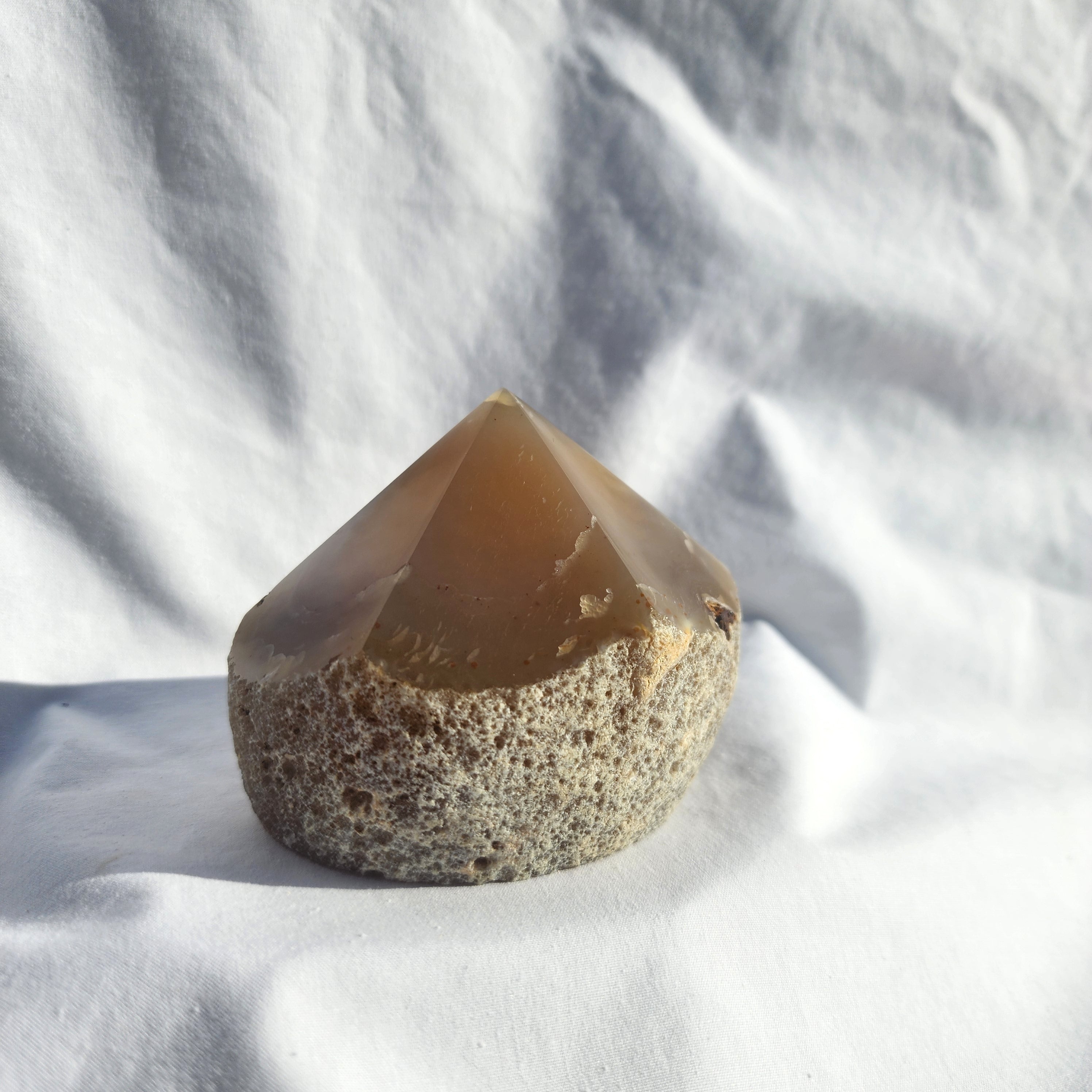 Natural Agate Flat Based Polished Point