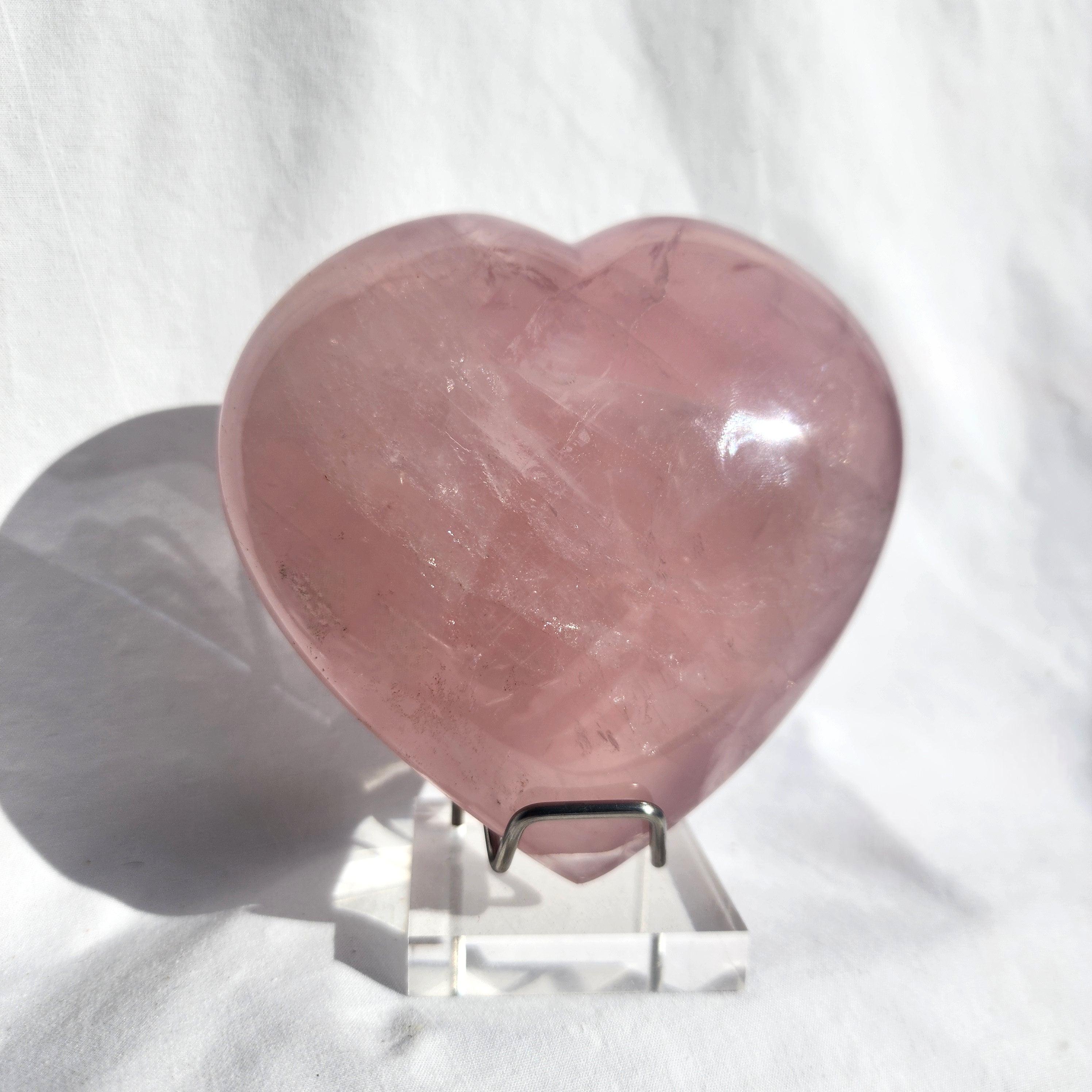 Rose Quartz Puffy Heart