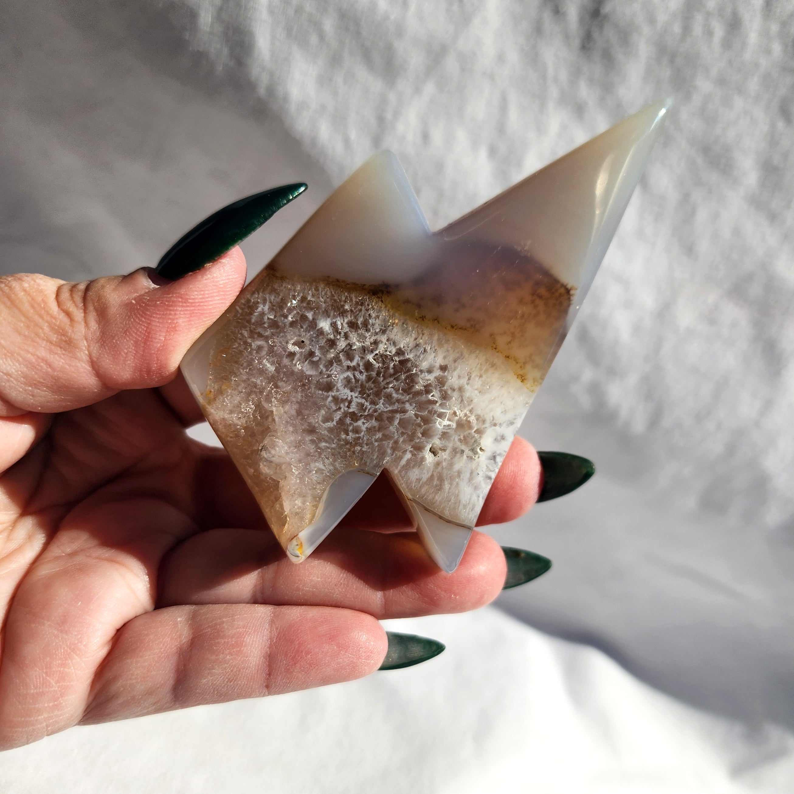 Natural Agate Lightning Bolt