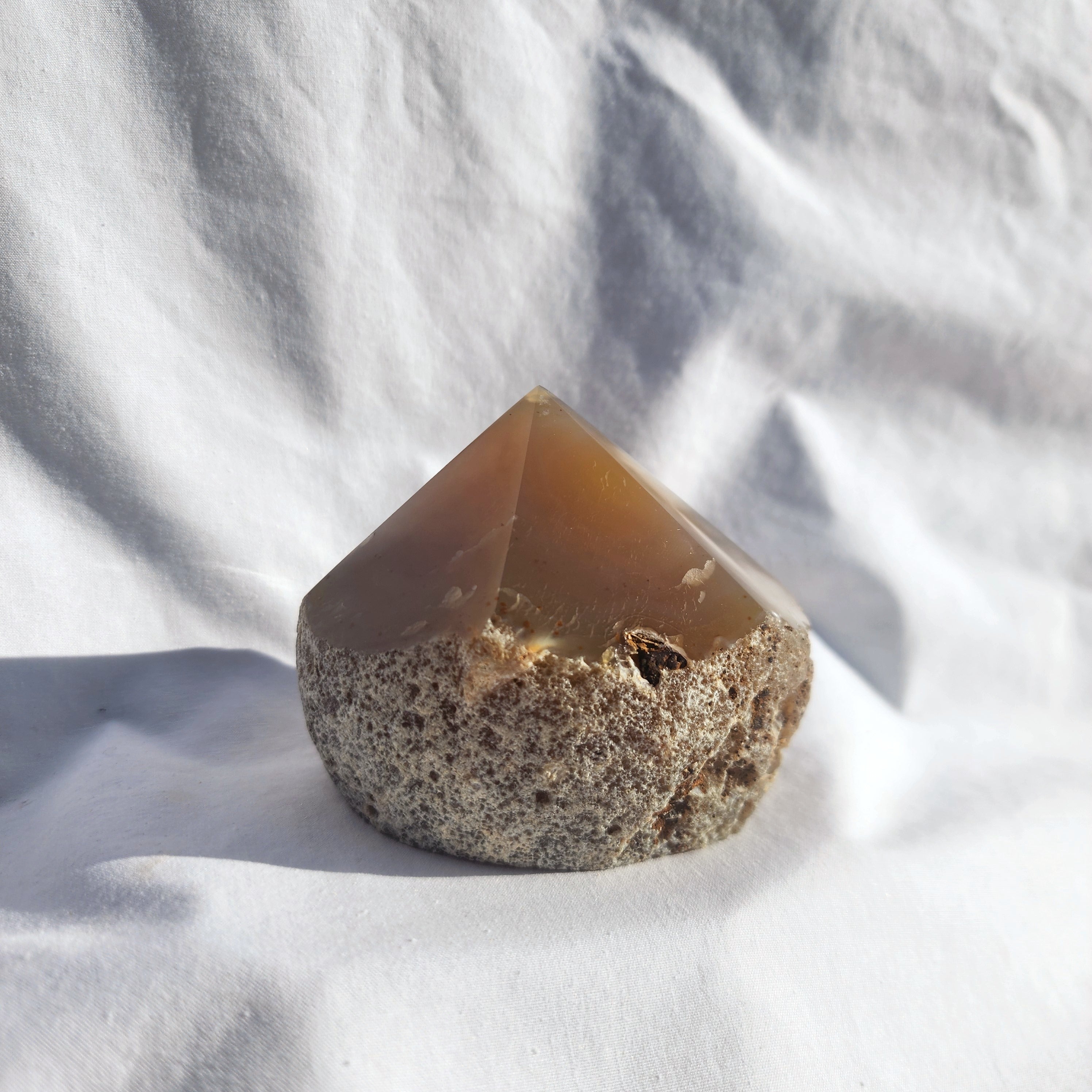 Natural Agate Flat Based Polished Point