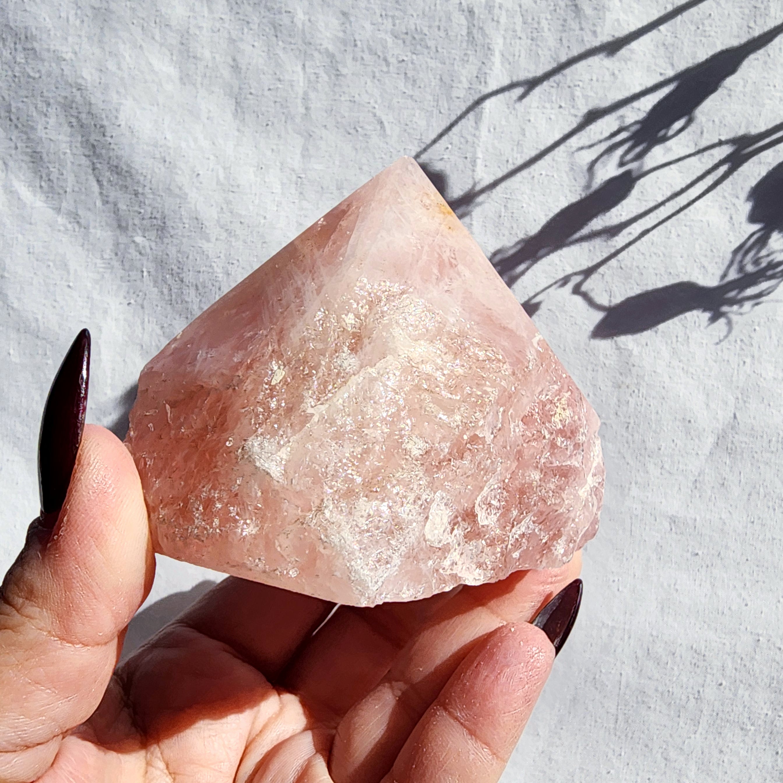 Rose Quartz Flat Base Polished Point