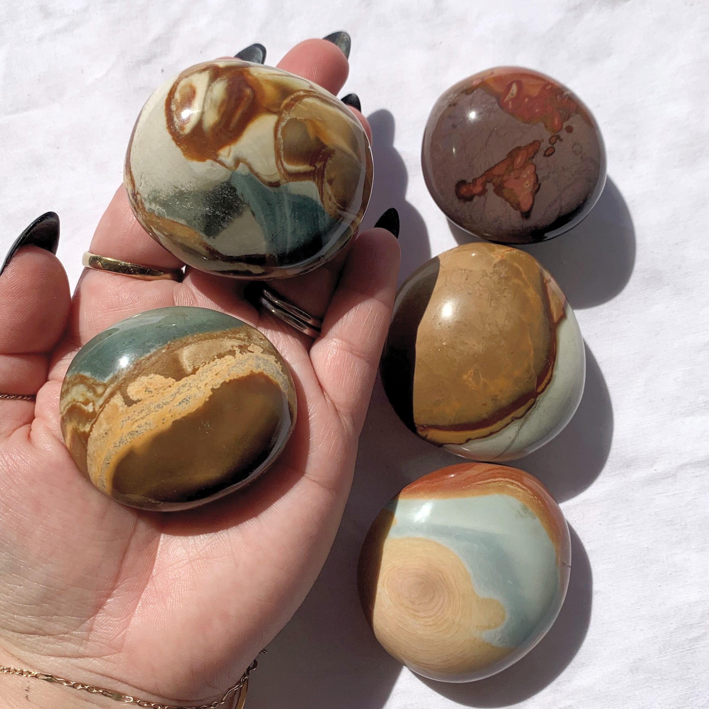 Polychrome Jasper Palm Stone | Large