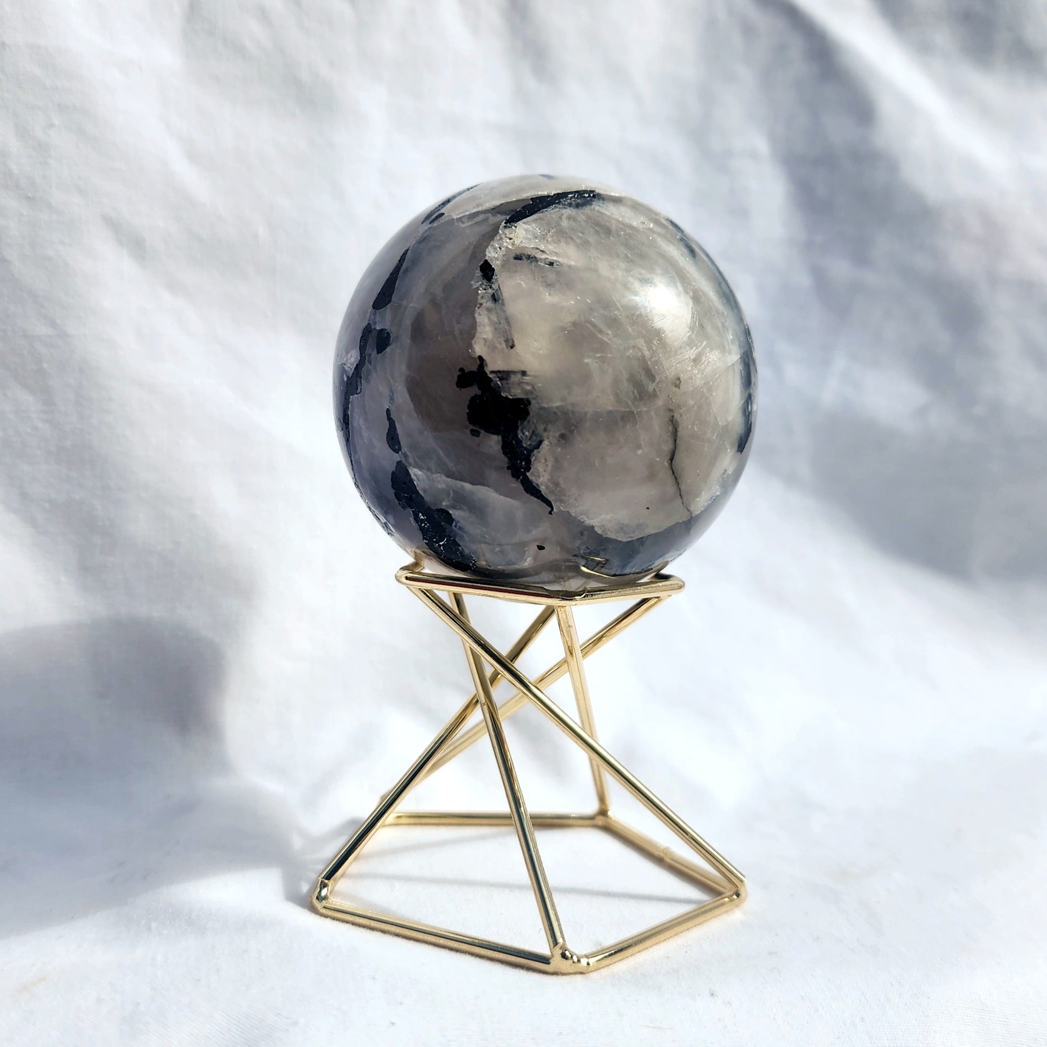 Tourmaline in Quartz Sphere