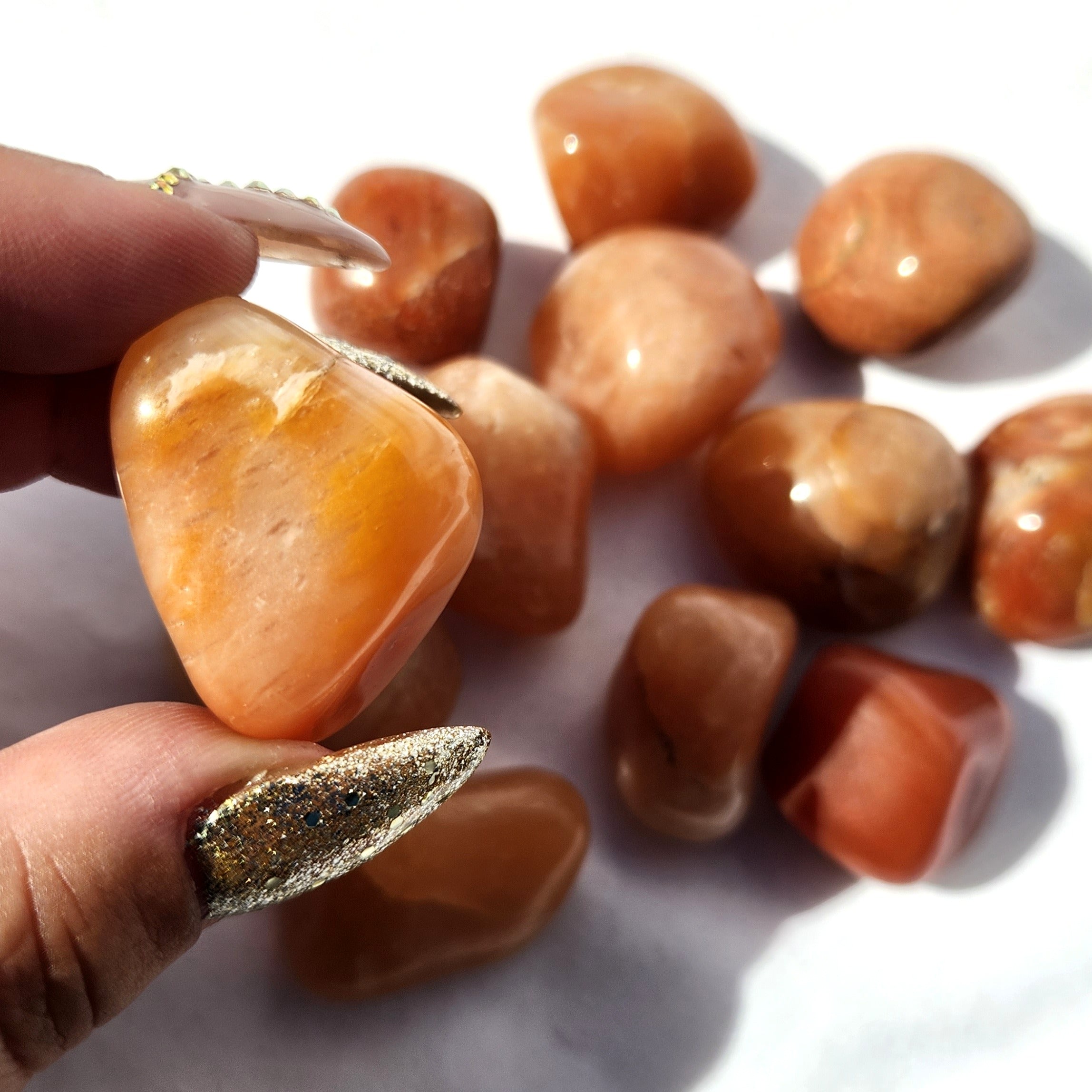 Tangerine Orange Calcite Tumble | Medium