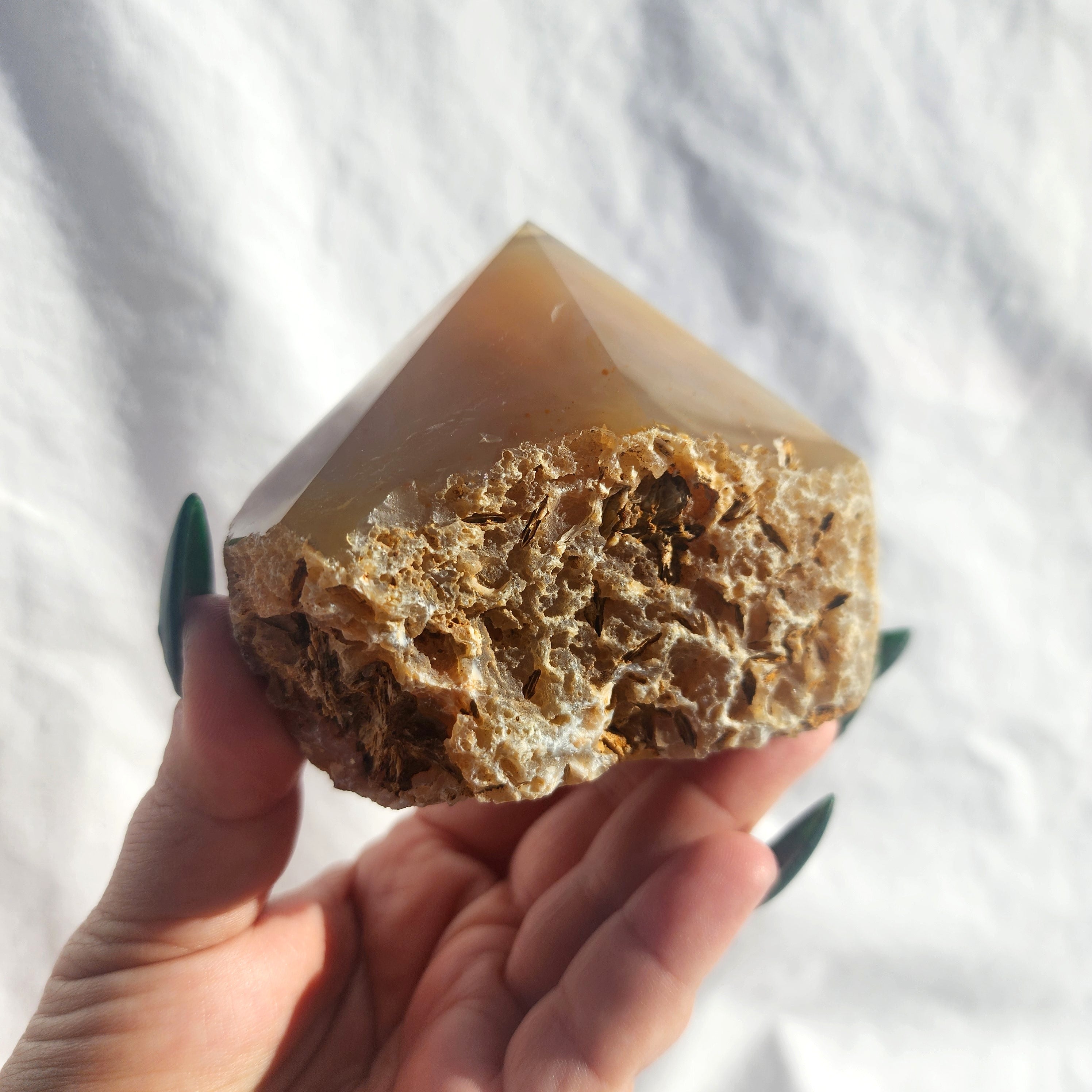Natural Agate Flat Based Polished Point