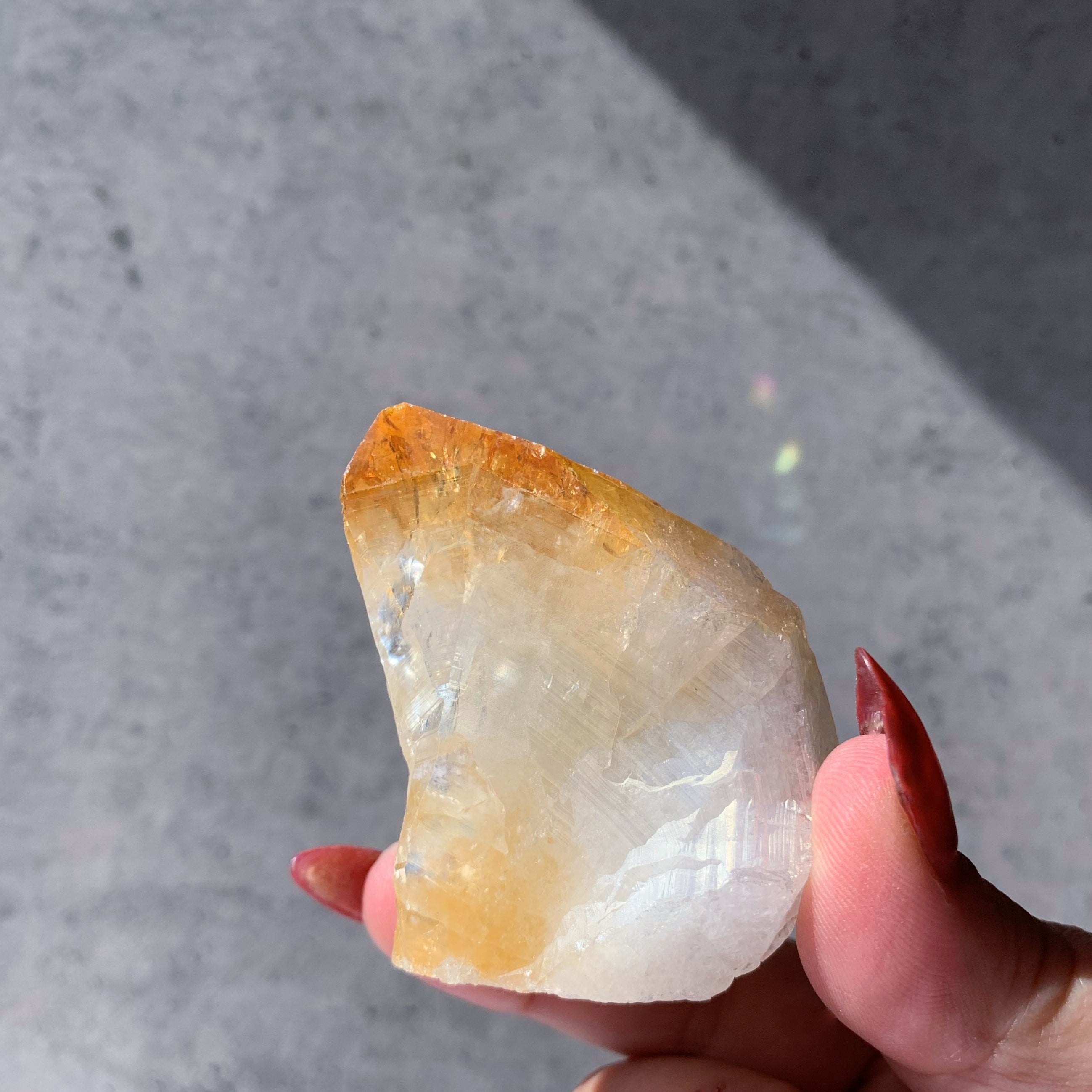 Angel Aura Citrine Flat Base Polished Point