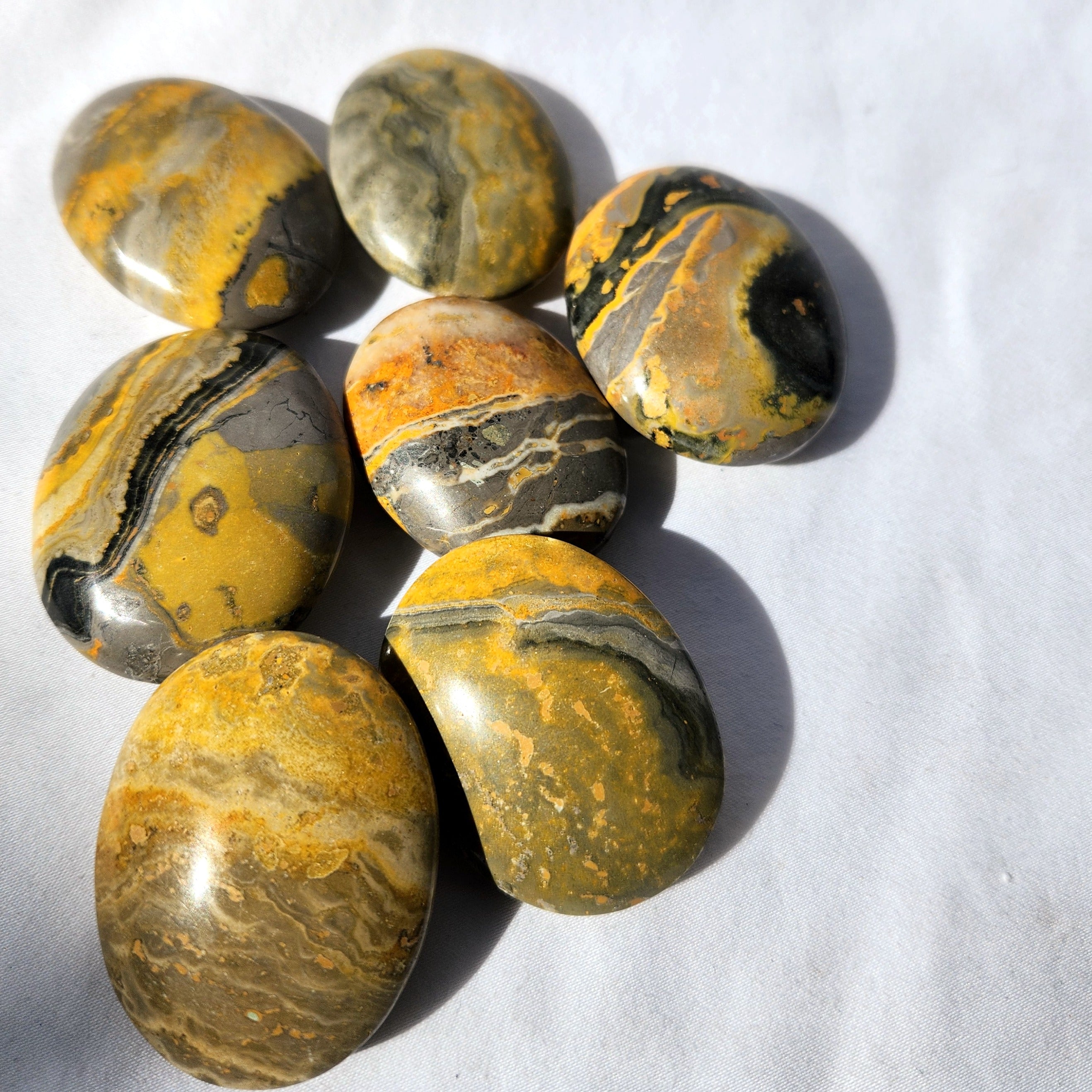 Bumblebee Jasper Palm Stone
