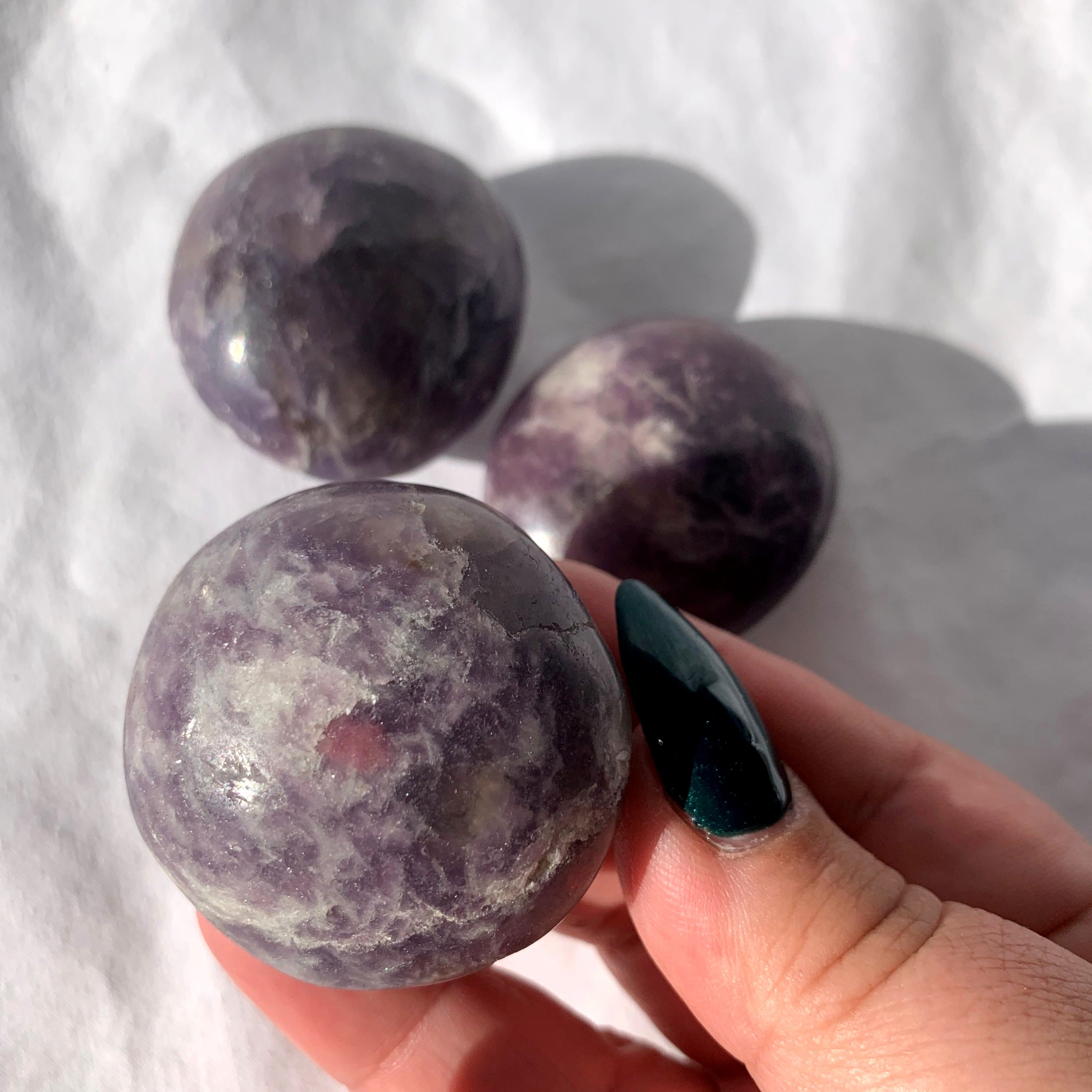 Lepidolite Palm Stone | Medium