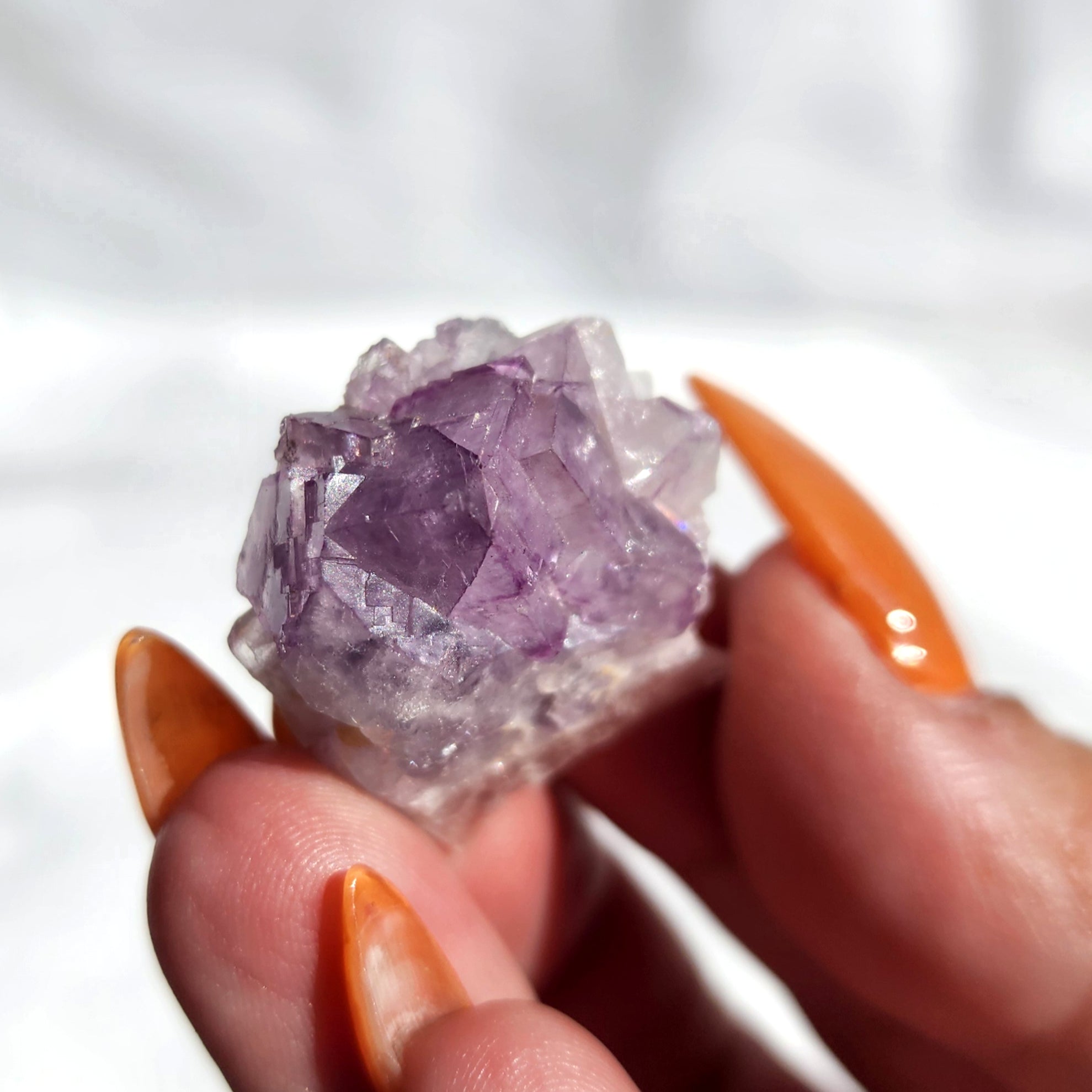Purple Fluorite Cubed Specimen with Pyrite Inclusion