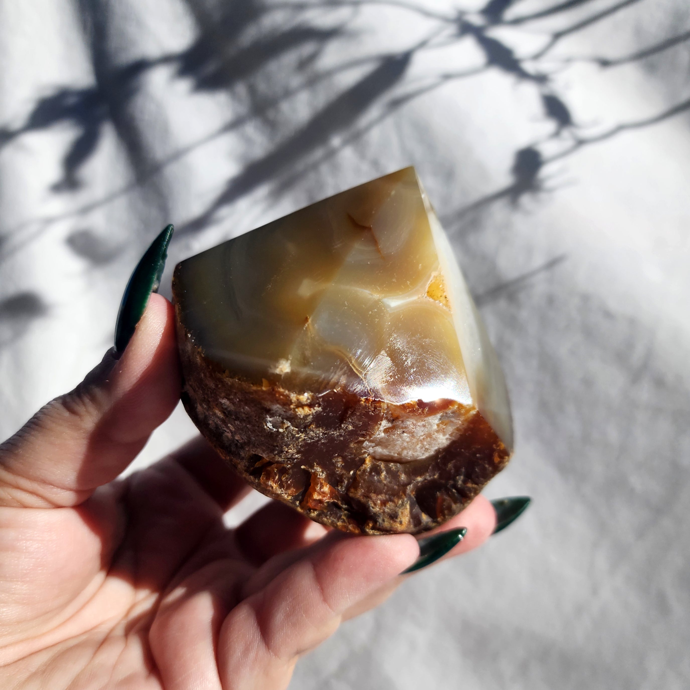 Natural Agate Flat Based Polished Point