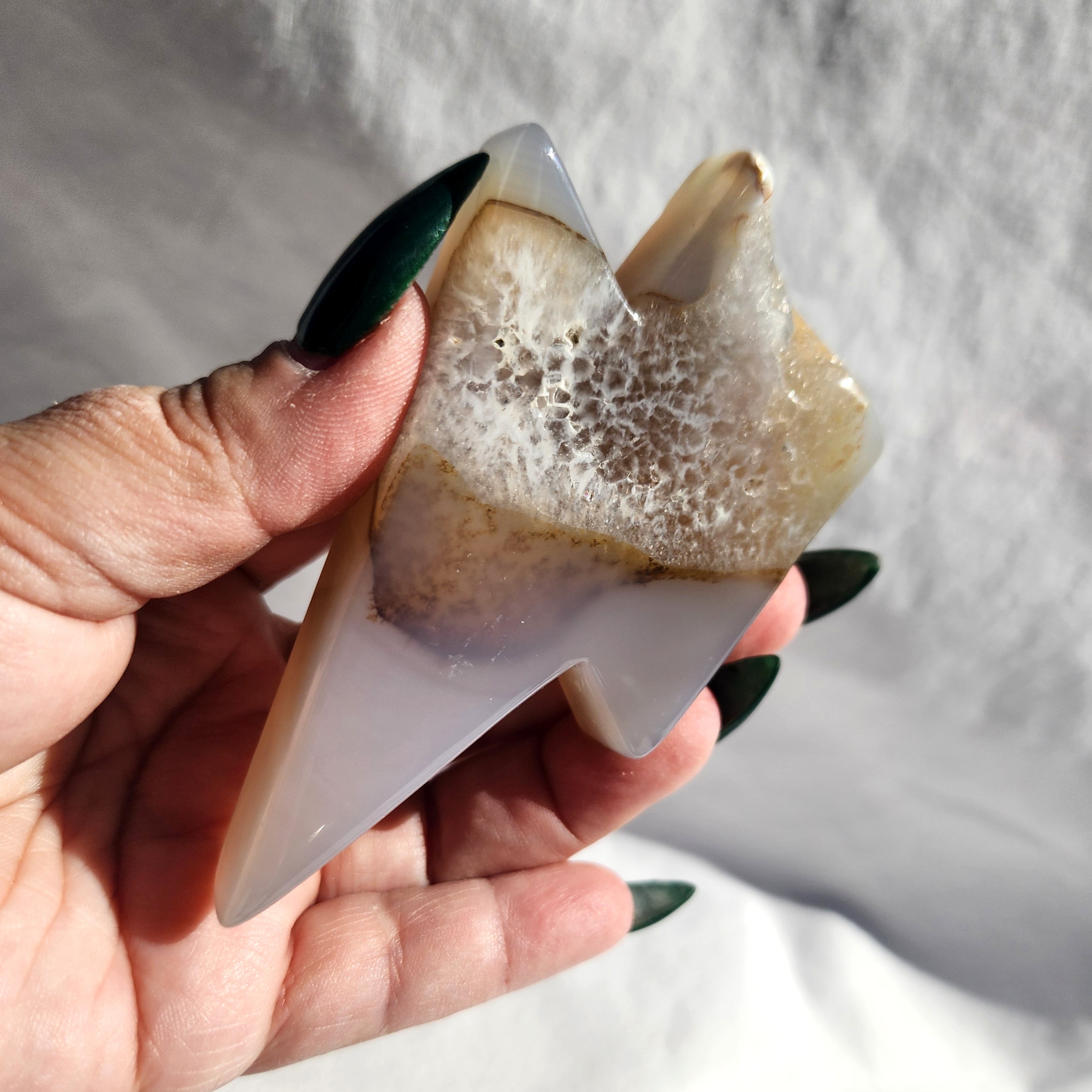 Natural Agate Lightning Bolt