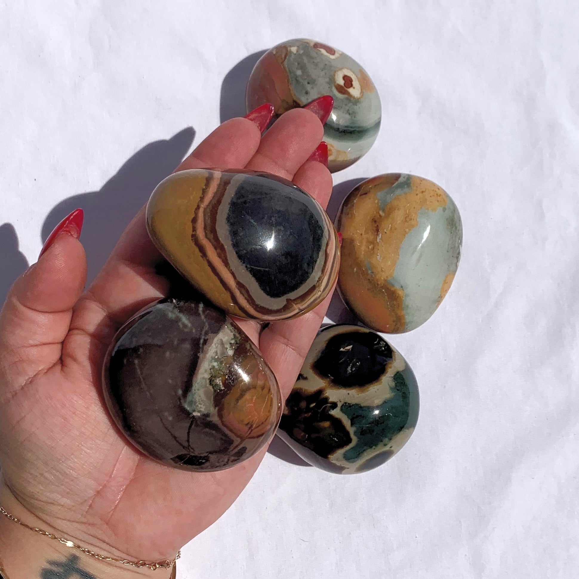 Polychrome Jasper Palm Stone | X-Large