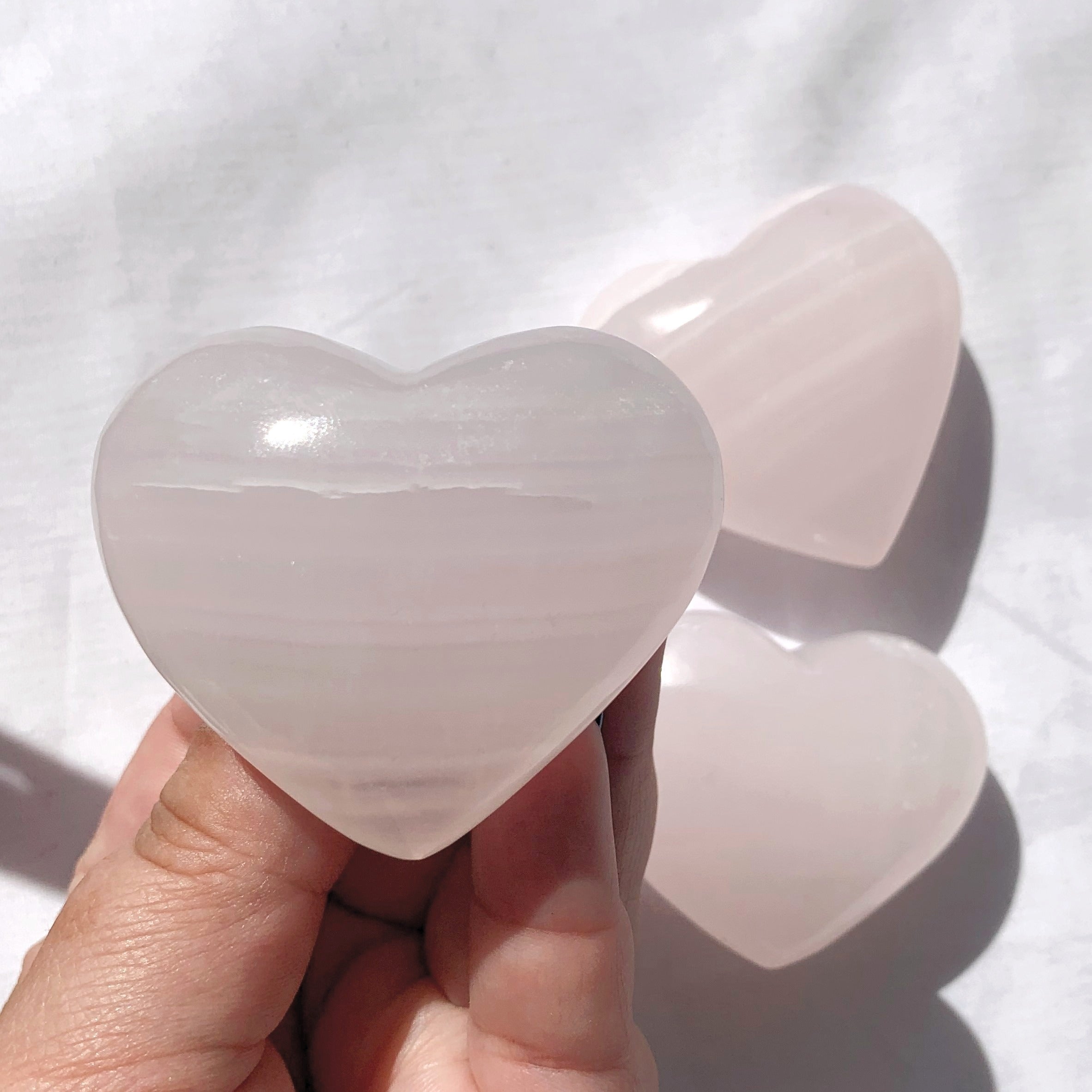 Pink Mangano Calcite Heart