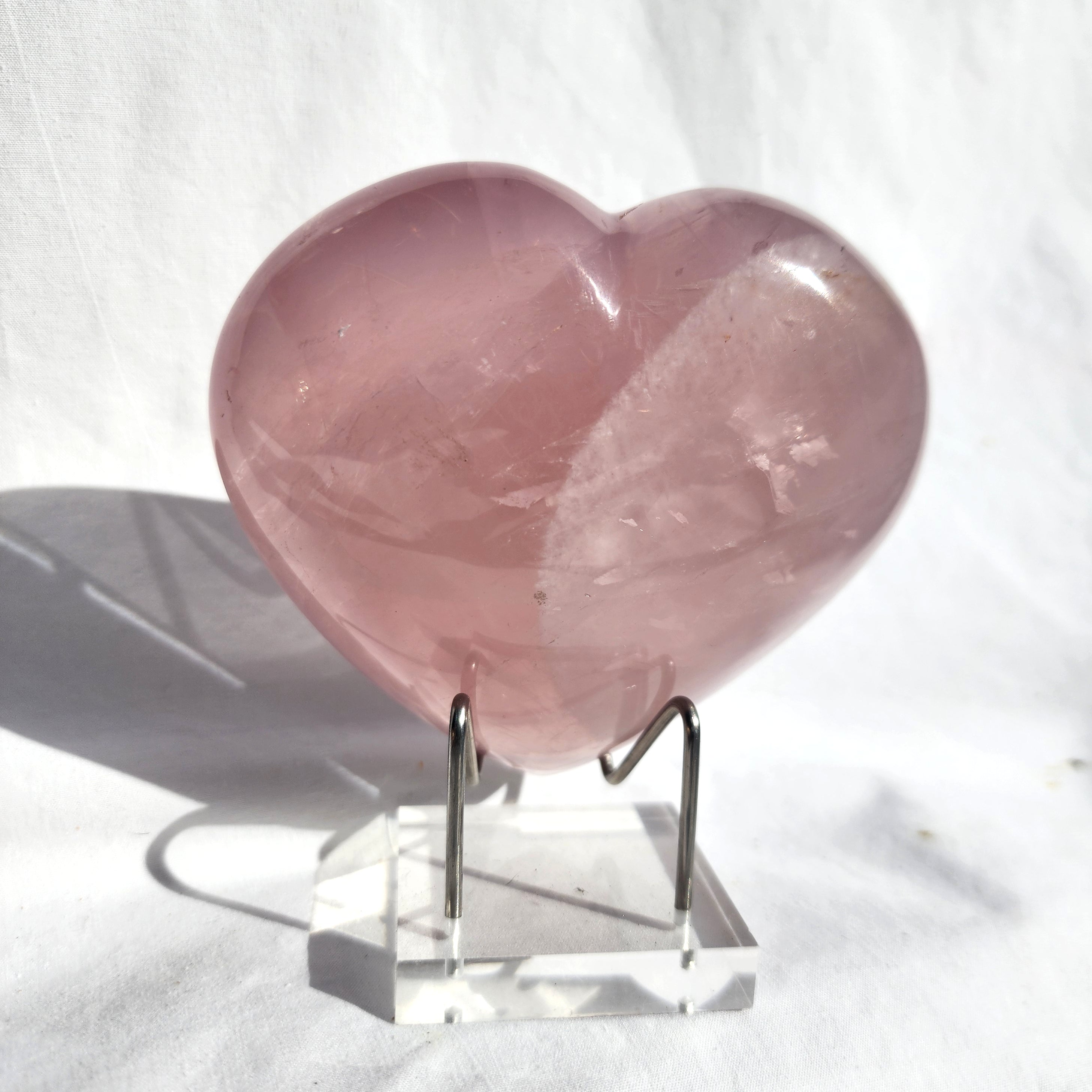 Rose Quartz Puffy Heart