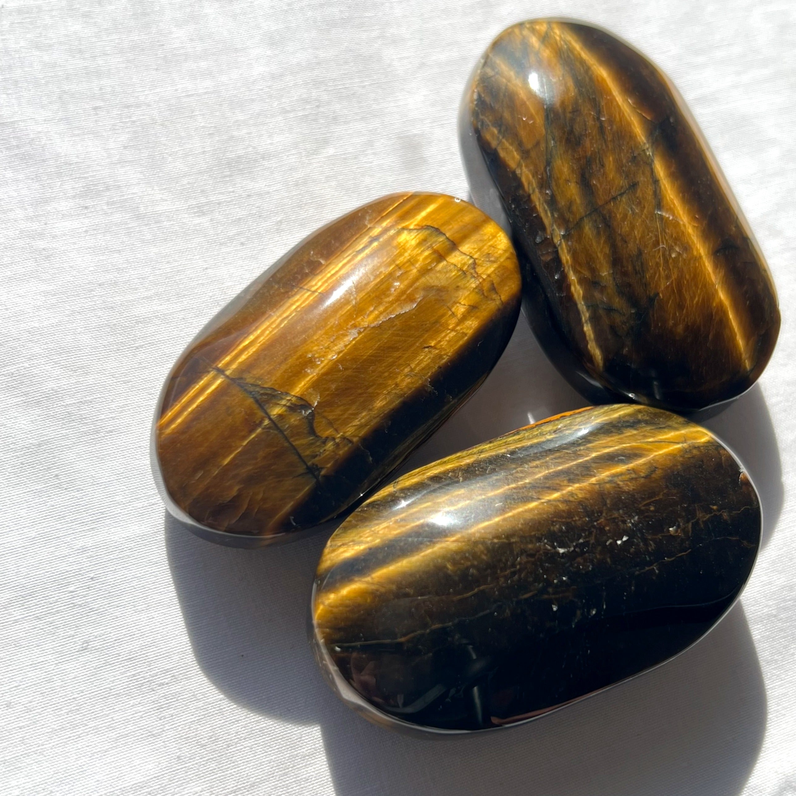 Tiger Eye Palm Stone | Medium