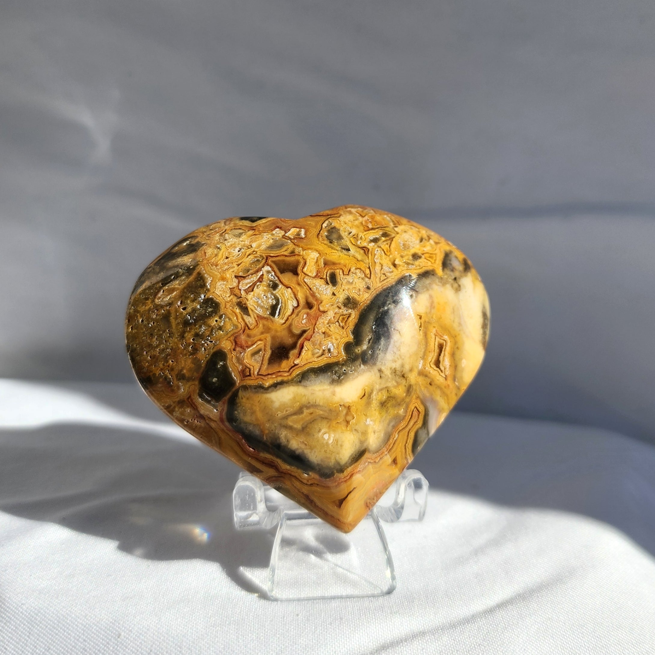 Crazy Lace Agate Heart