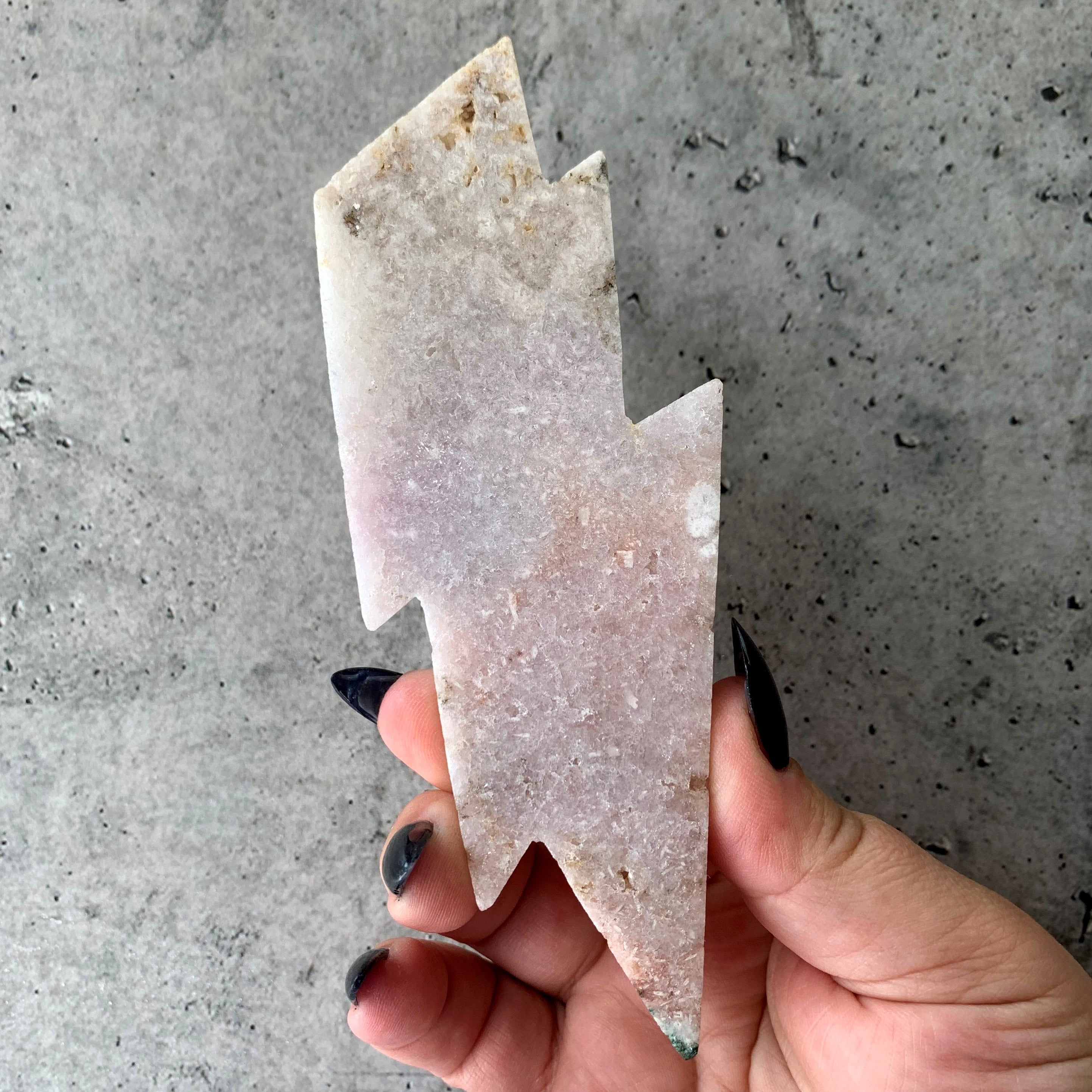 Pink Amethyst Lightning Bolt