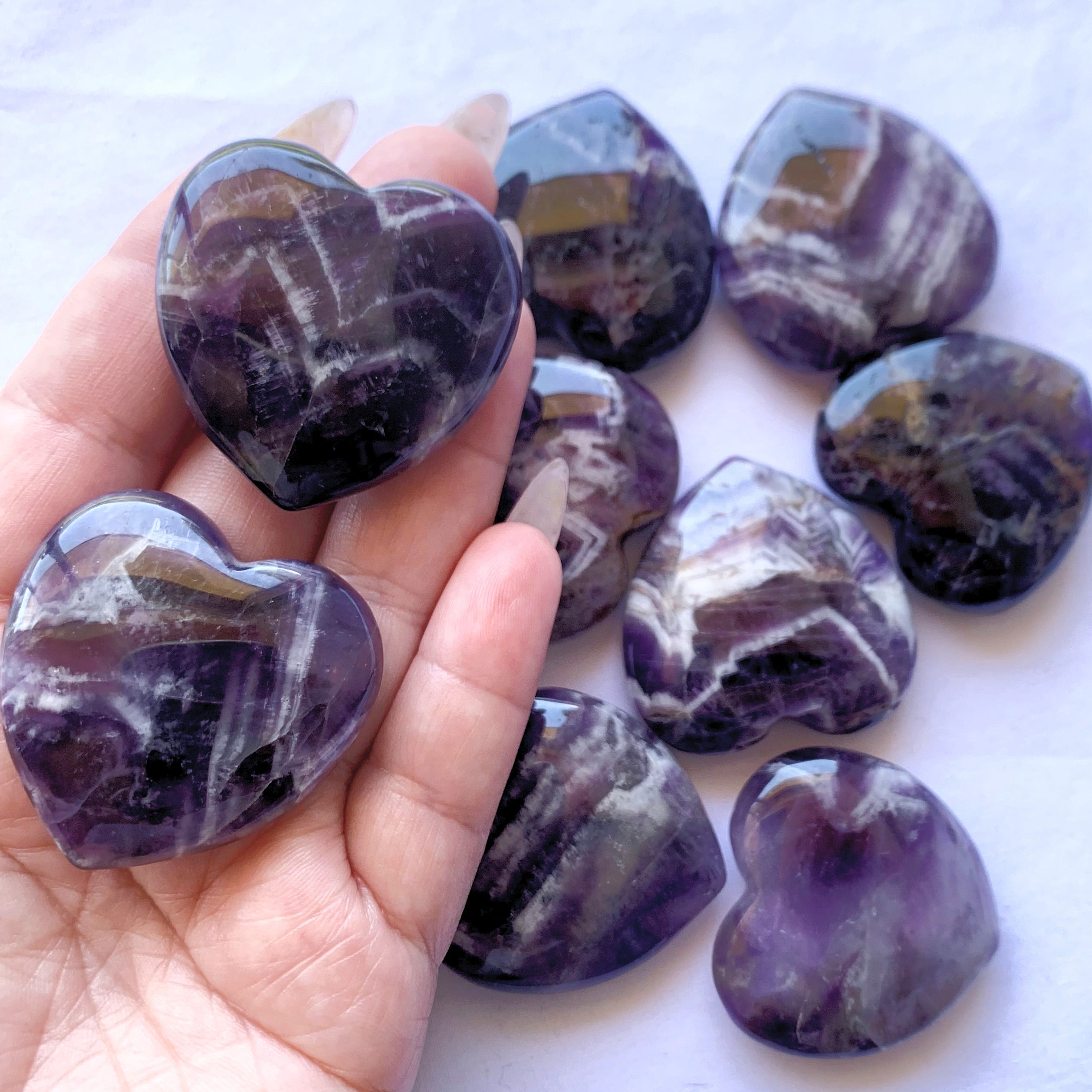 Chevron Amethyst Heart
