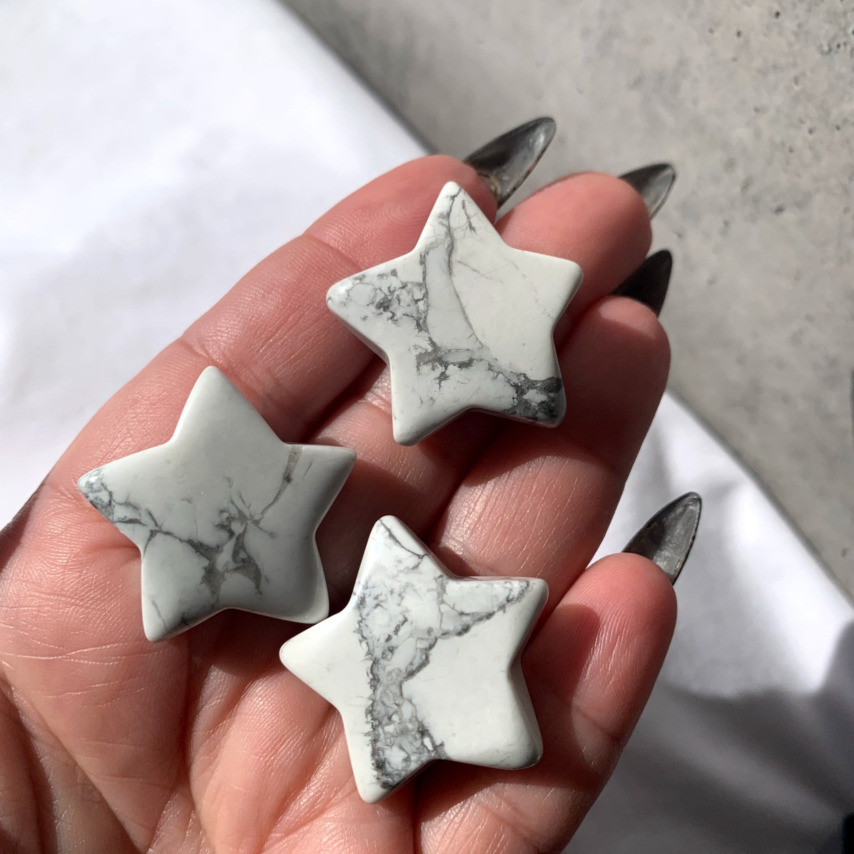 Howlite Star & Heart | Small