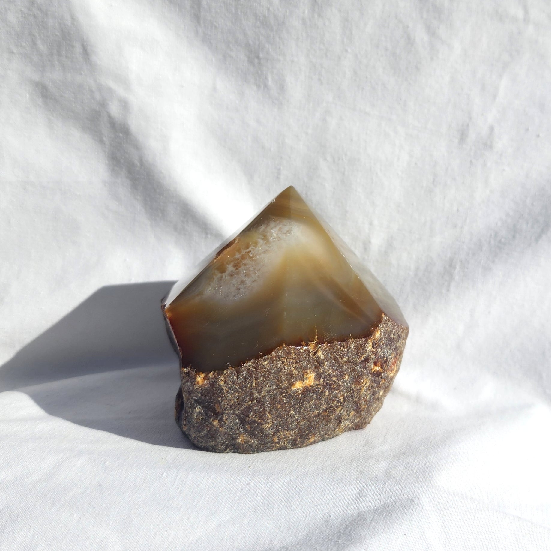 Natural Agate Flat Based Polished Point
