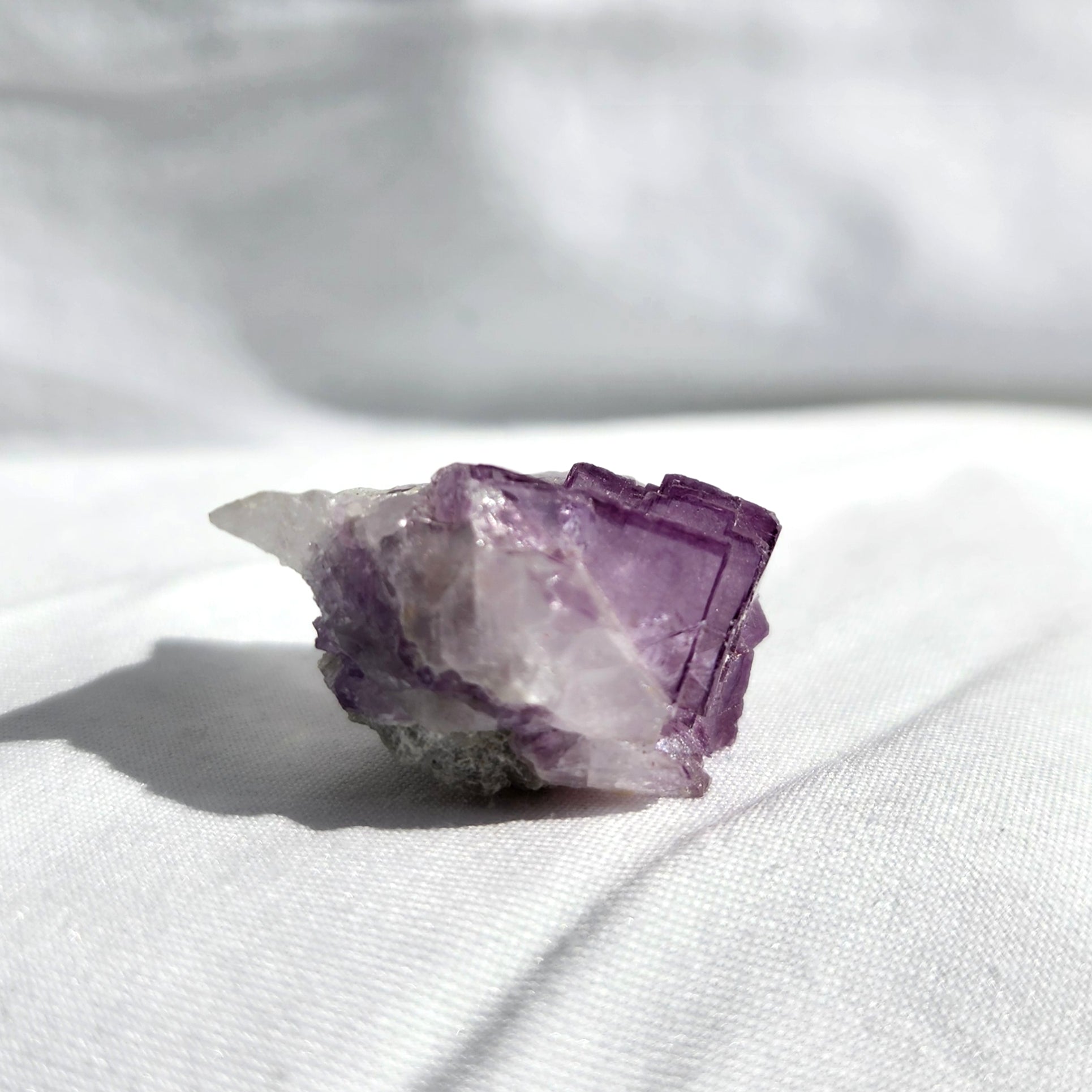 Purple Fluorite Cubed Specimen with Pyrite Inclusion