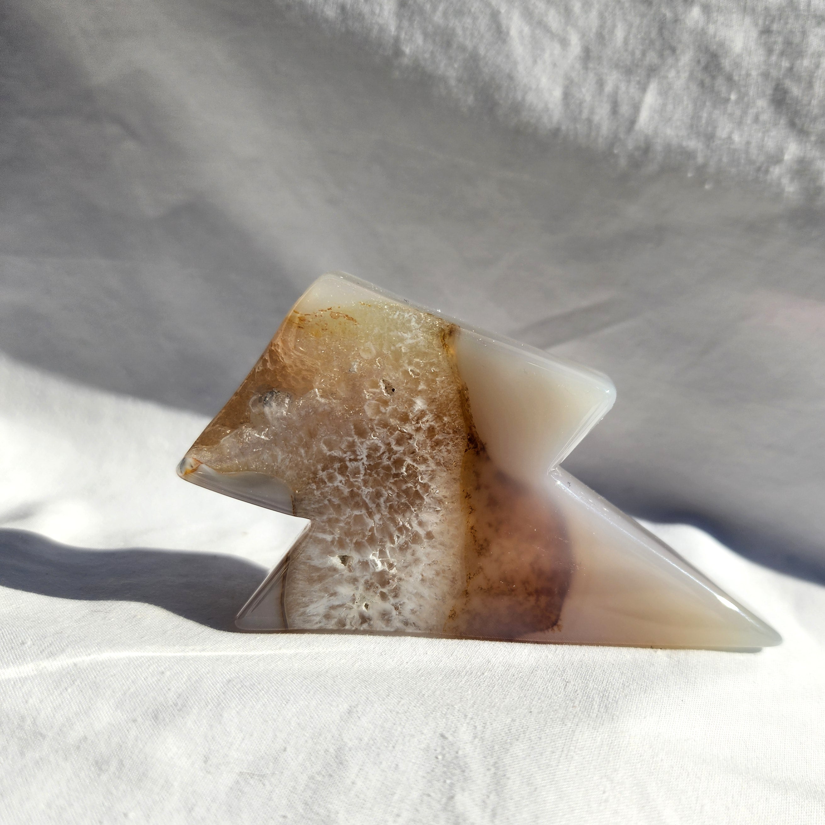 Natural Agate Lightning Bolt