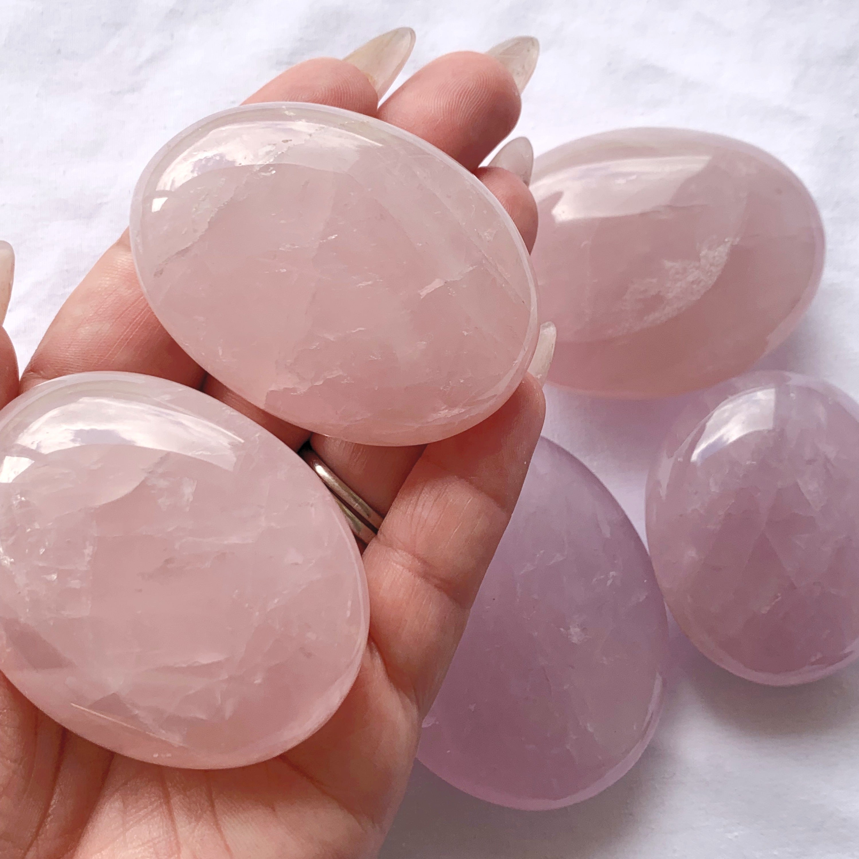 Rose Quartz Palmstone | Large
