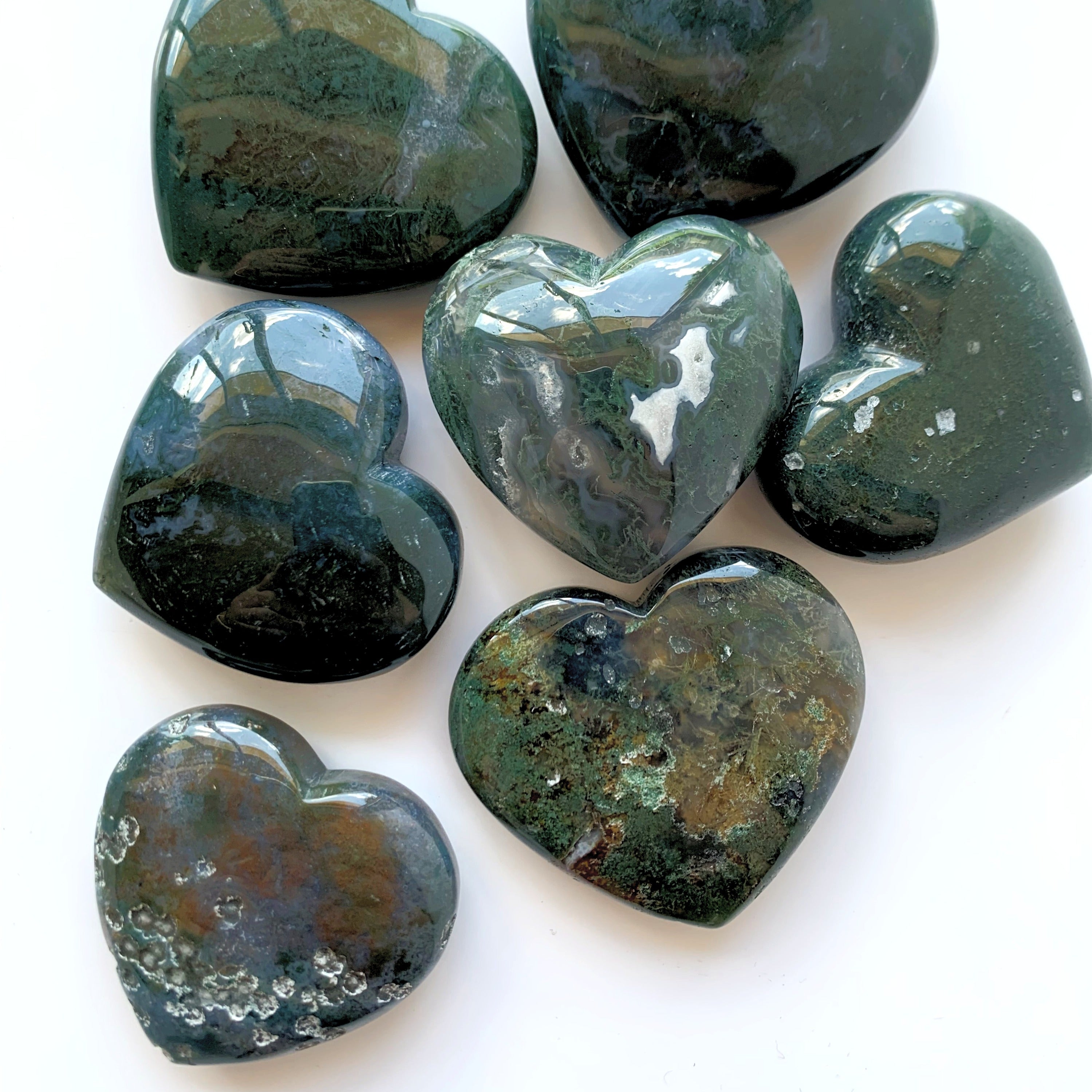 Moss Agate Heart | Medium