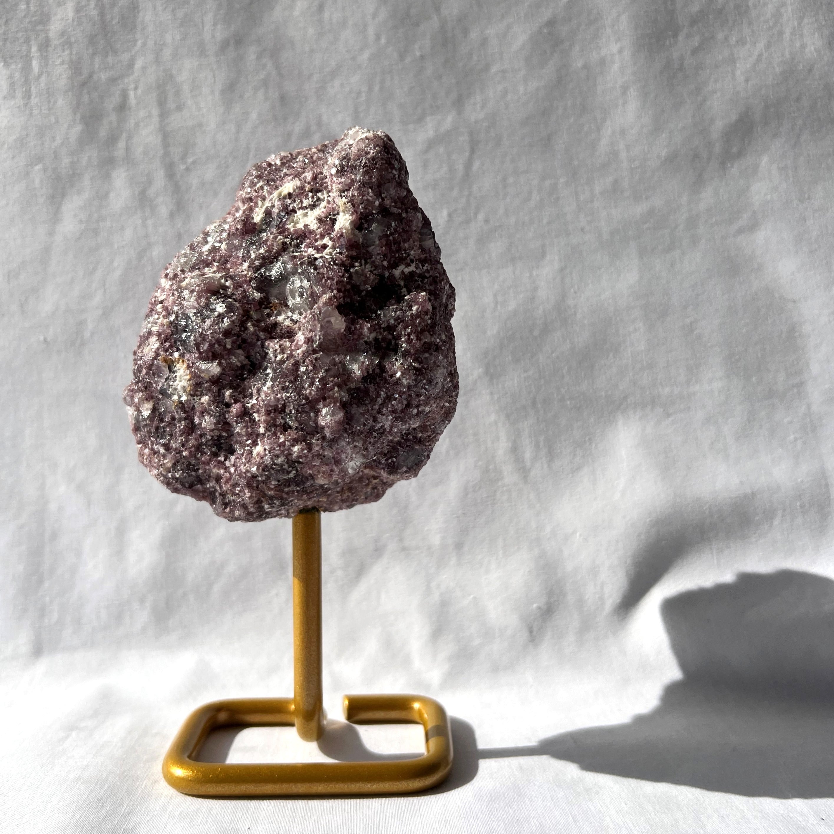 Lepidolite Raw Chunk on Stand