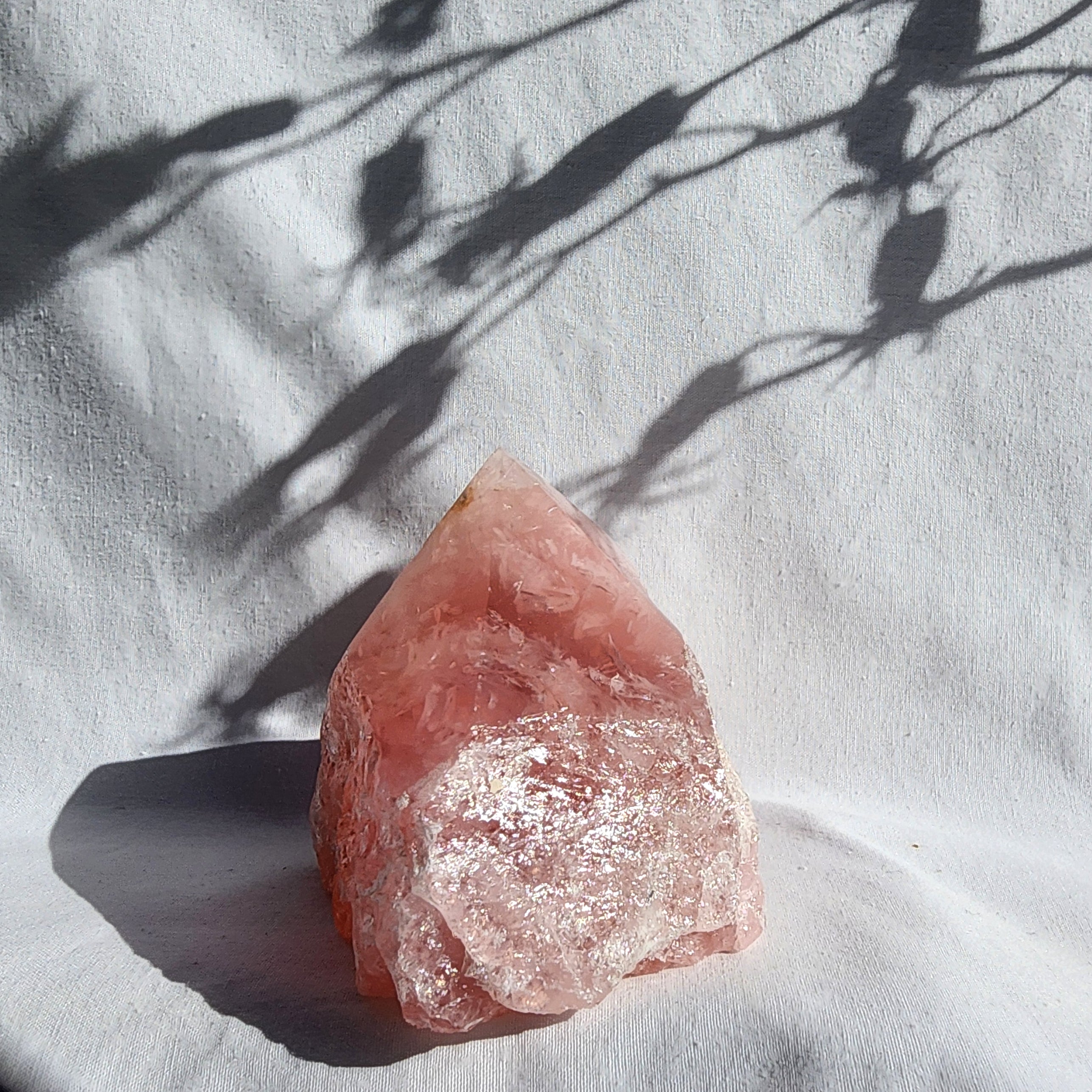 Rose Quartz Flat Base Polished Point