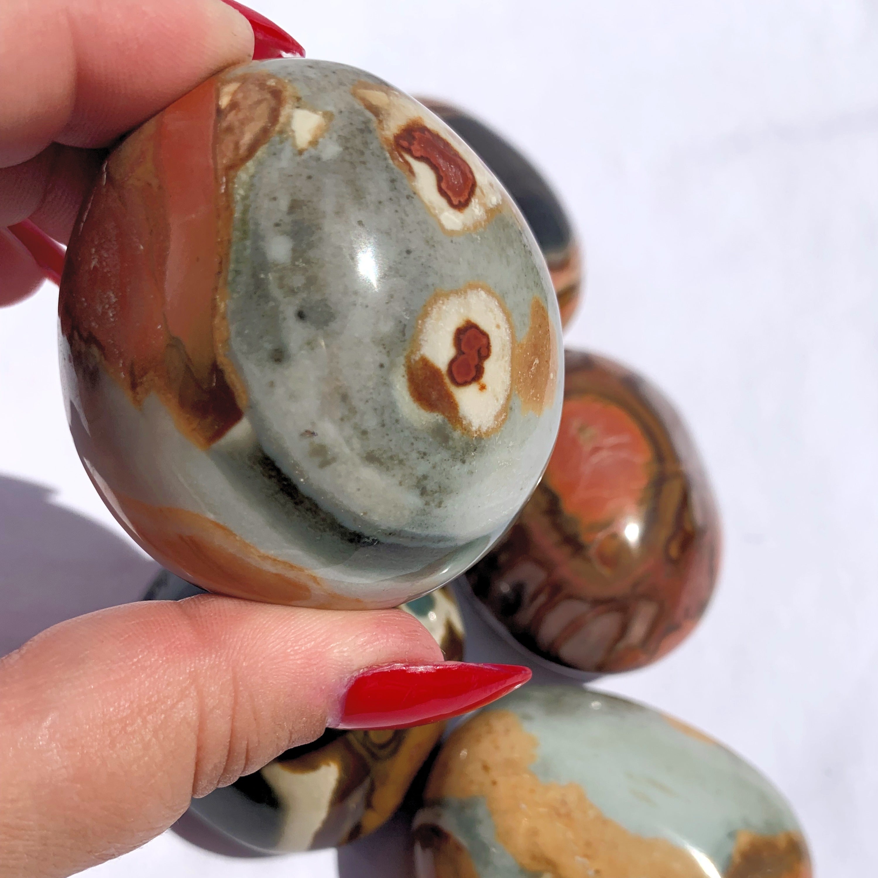 Polychrome Jasper Palm Stone | X-Large