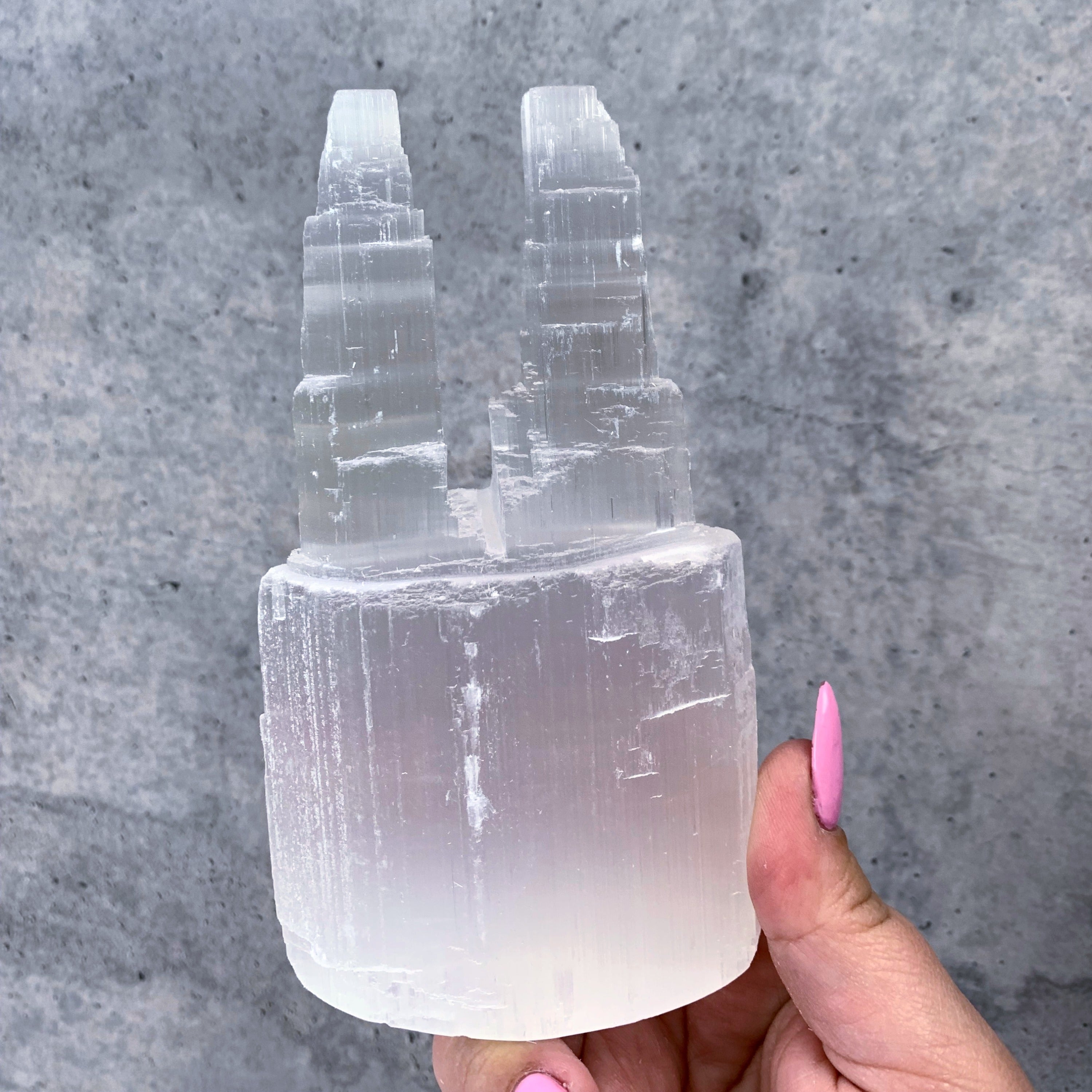 Selenite Twin Tower | Medium